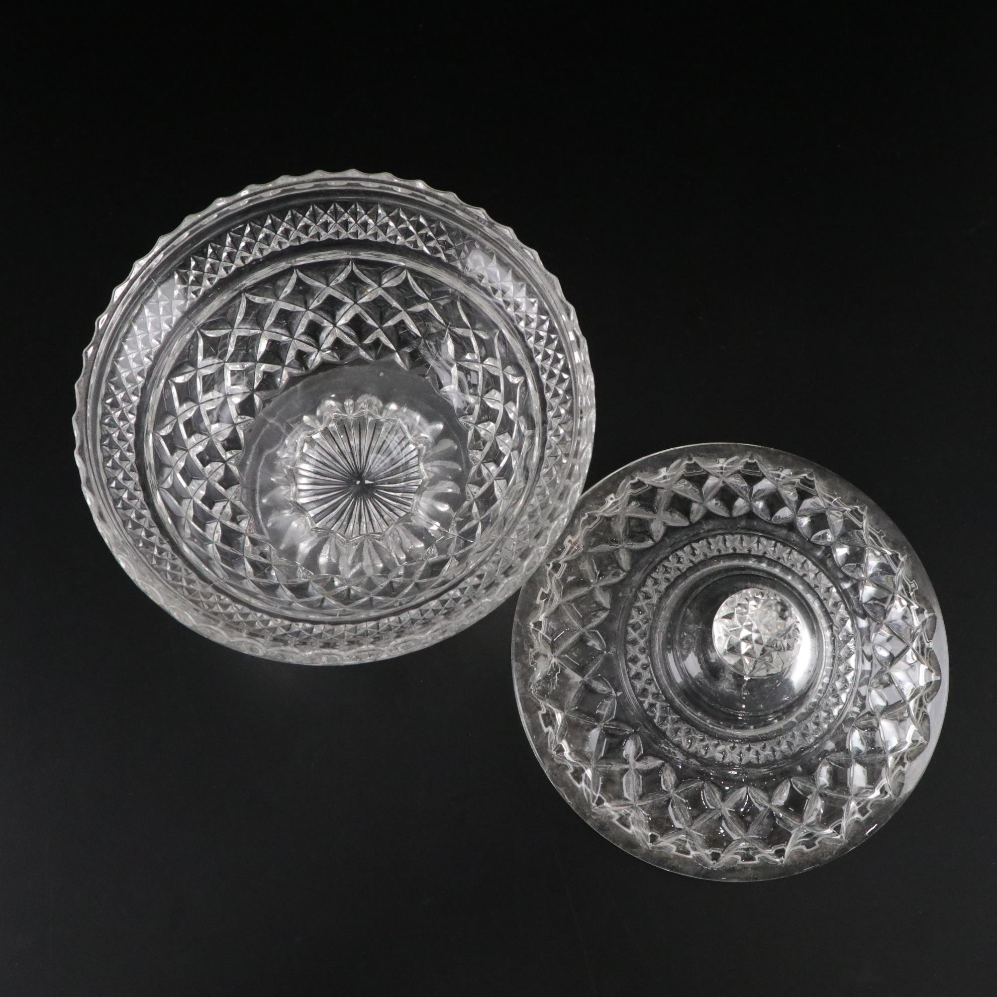 Clear Glass Reindeer Candle Holder with Lidded Candy Dish