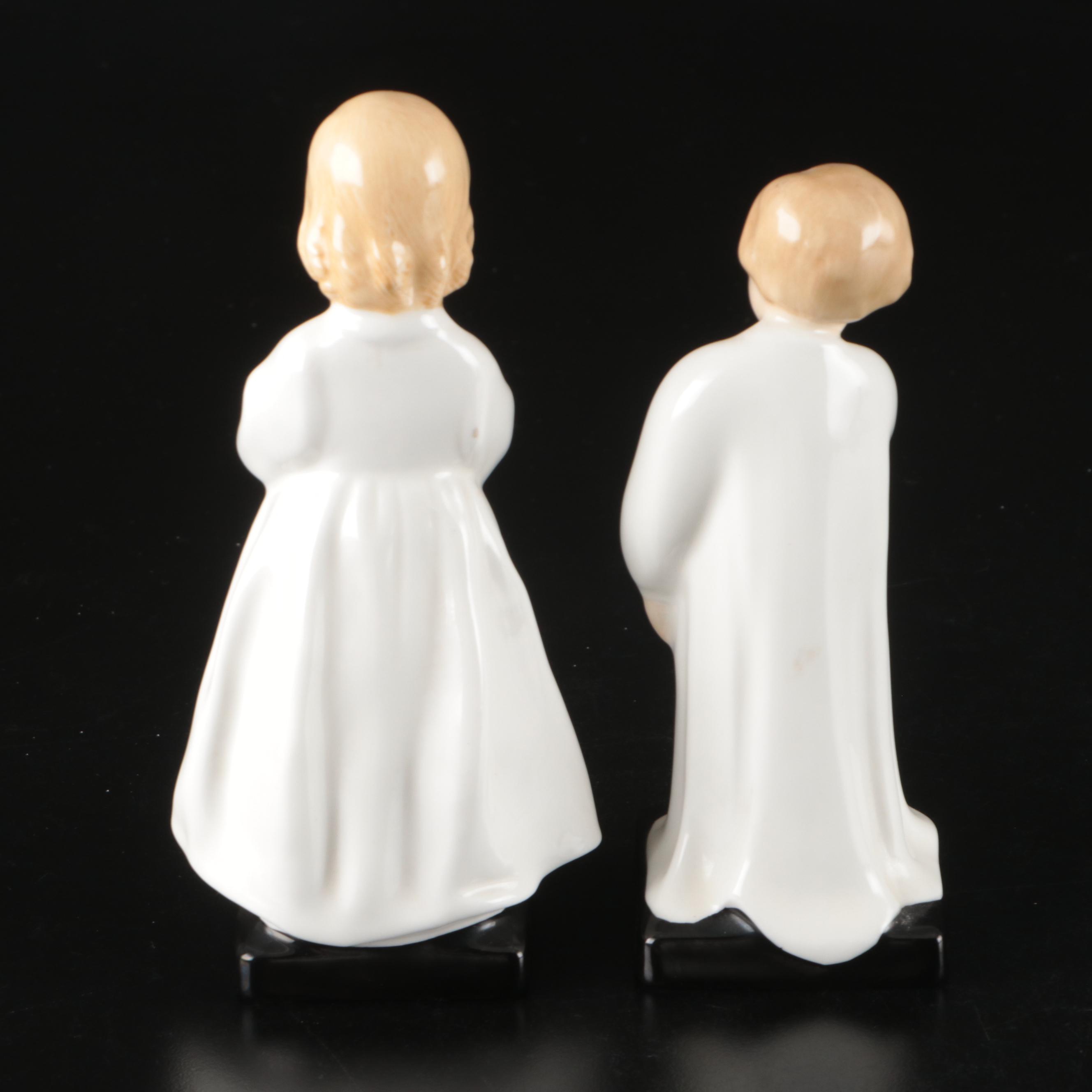 Gorham "Lady Anne" Vase with Royal Doulton "Bedtime" and "Darling" Figurines