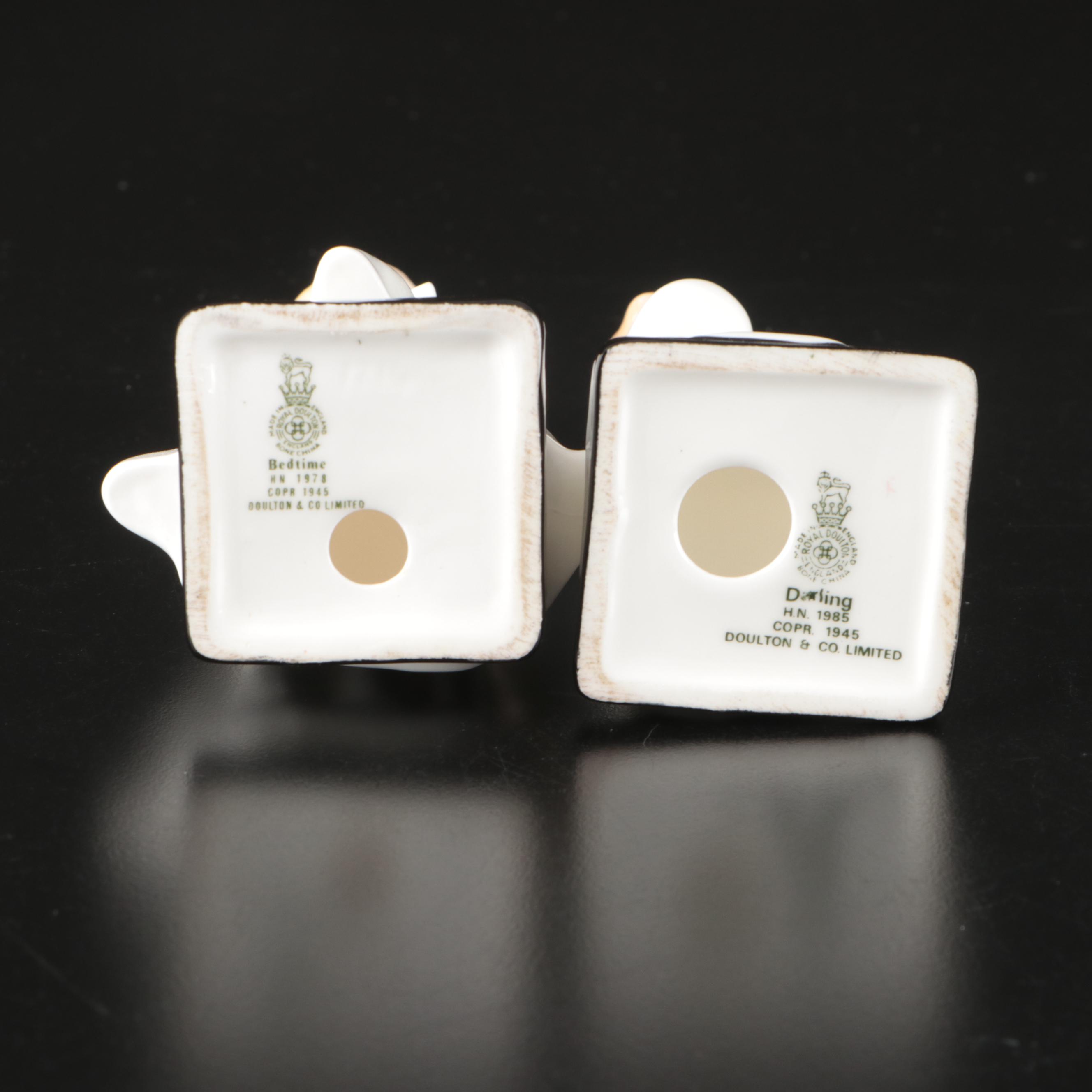 Gorham "Lady Anne" Vase with Royal Doulton "Bedtime" and "Darling" Figurines