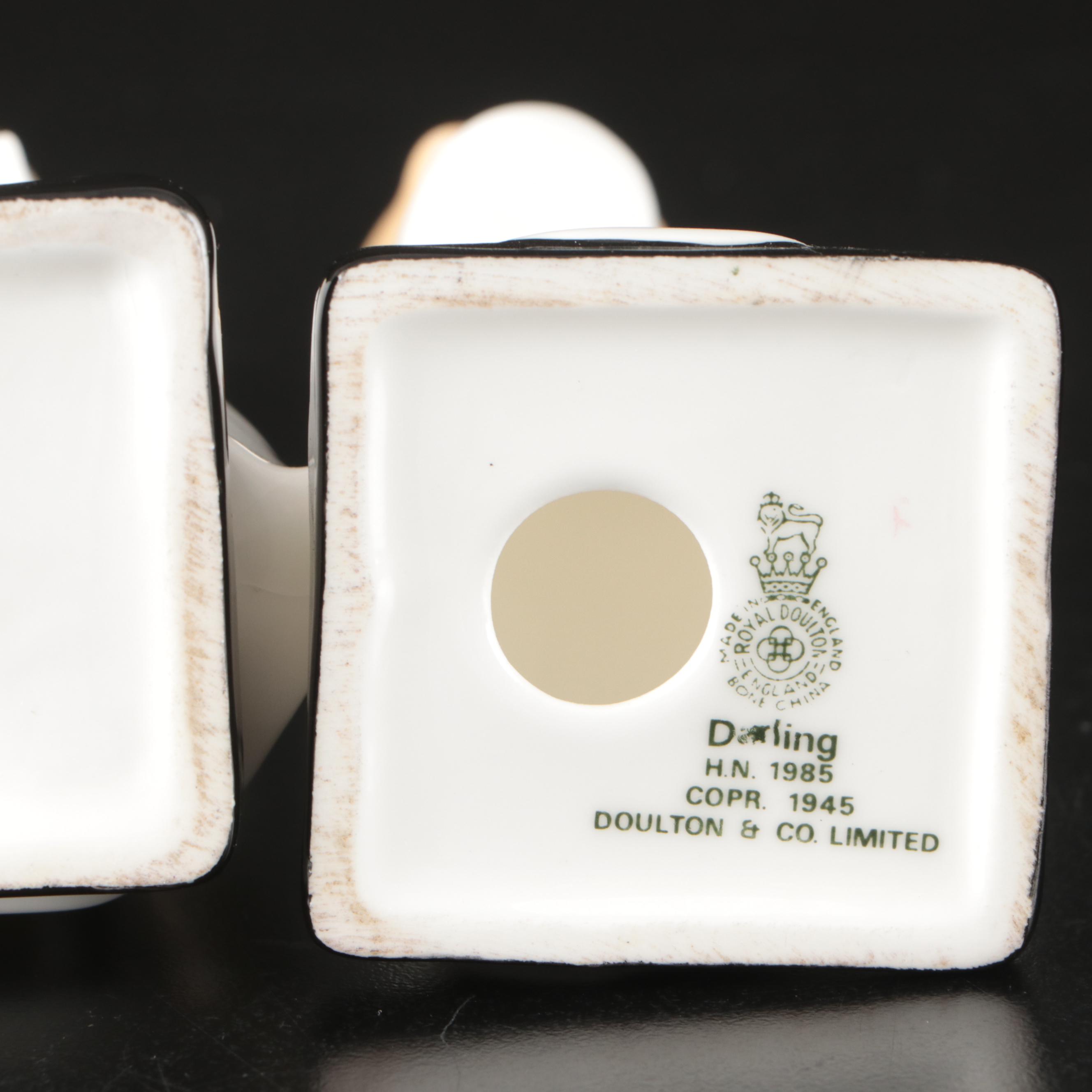 Gorham "Lady Anne" Vase with Royal Doulton "Bedtime" and "Darling" Figurines