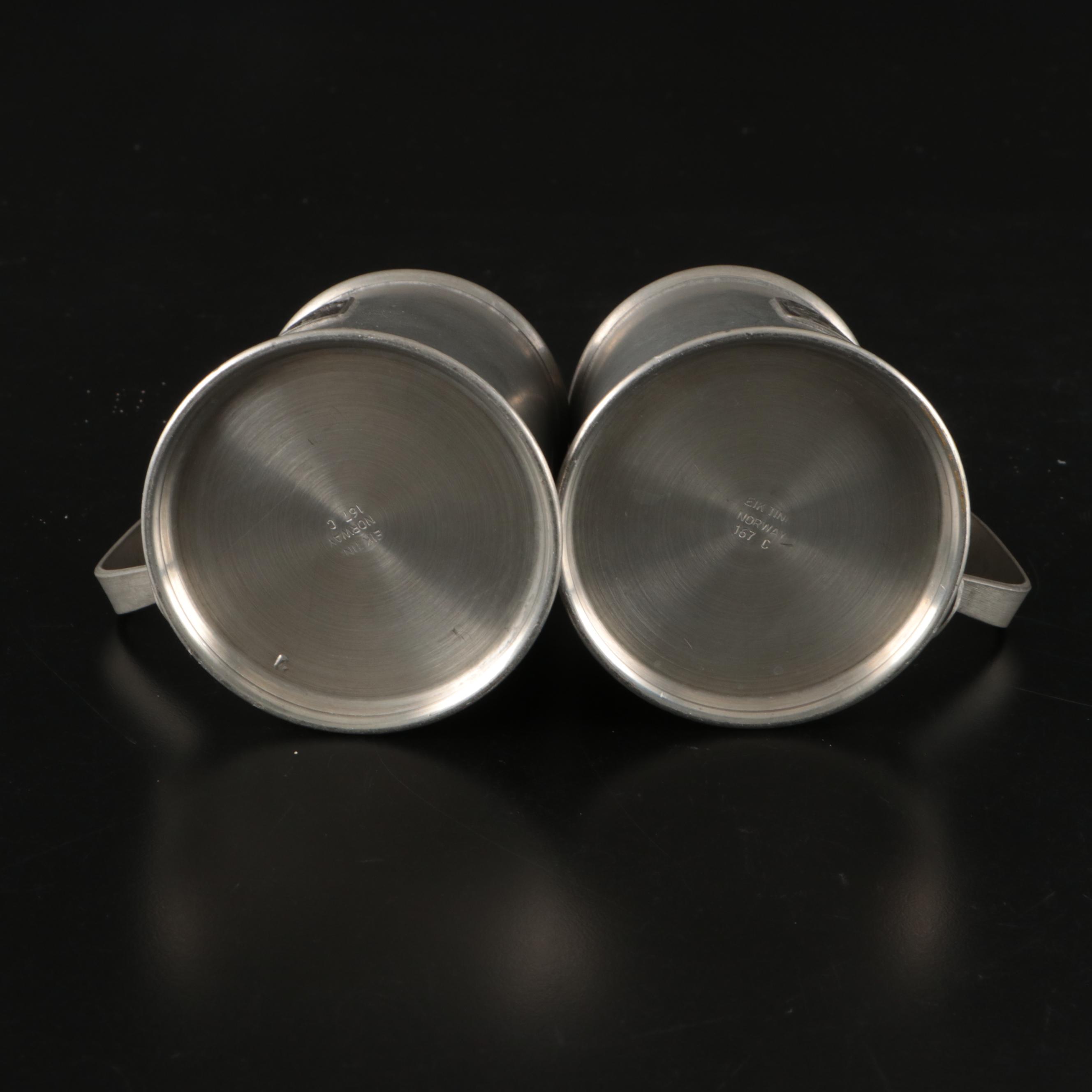 Norwegian Pewter Tankards  with Wilton Mortar and Pestle and Other Tableware