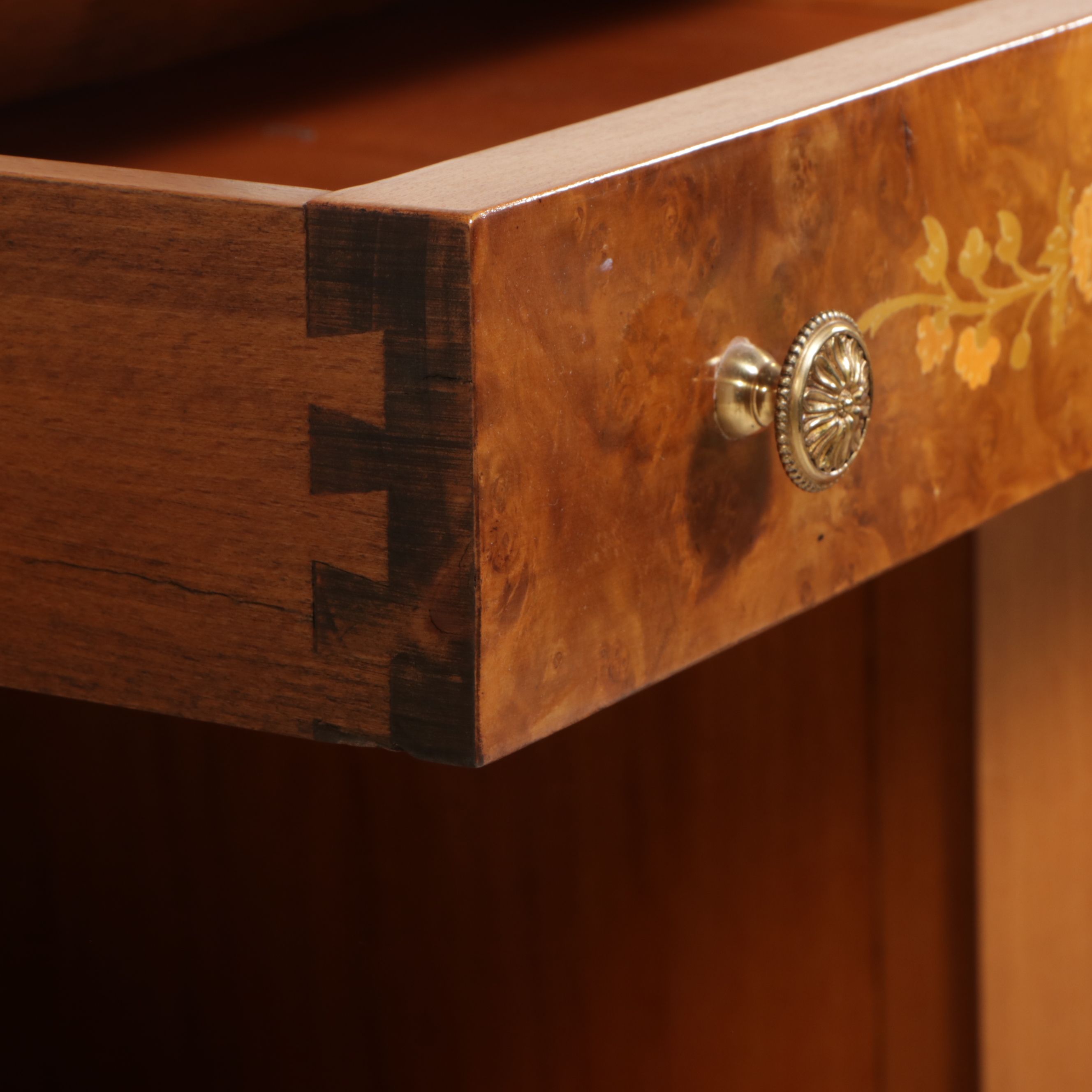 Napolean III Style Marquetry Sideboard with Marble Top