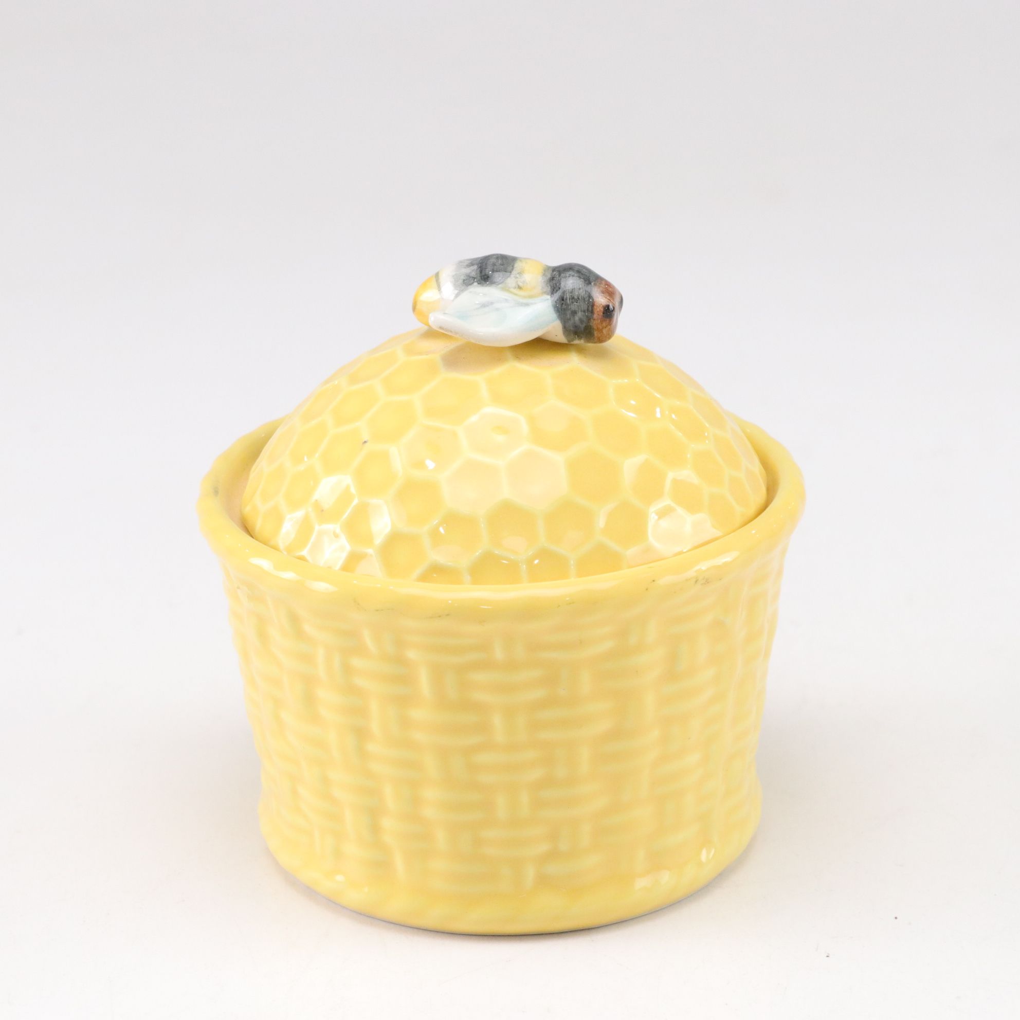 Jay Willfred Ceramic Honey Jar with Majolica Vase, Late 20th Century