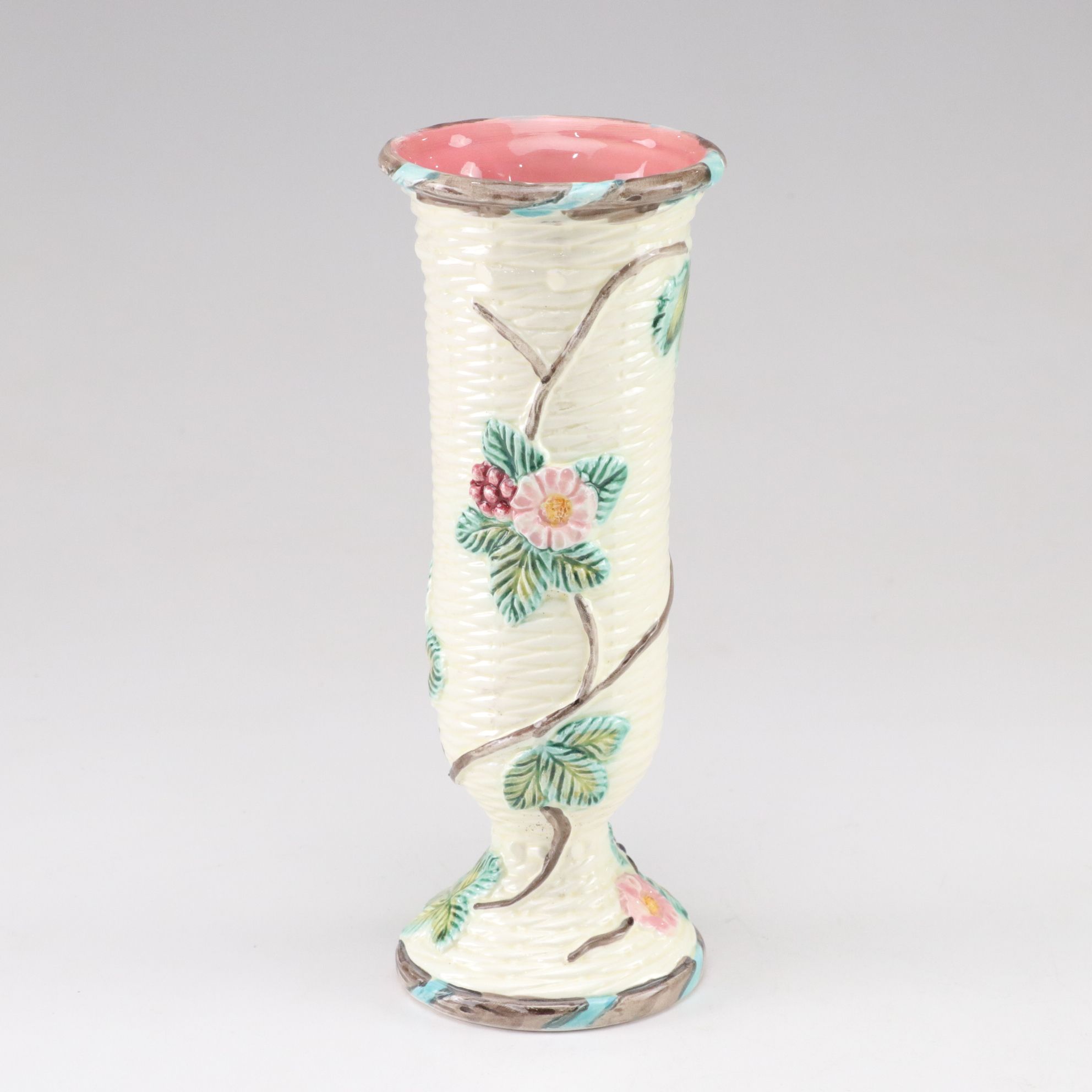 Jay Willfred Ceramic Honey Jar with Majolica Vase, Late 20th Century