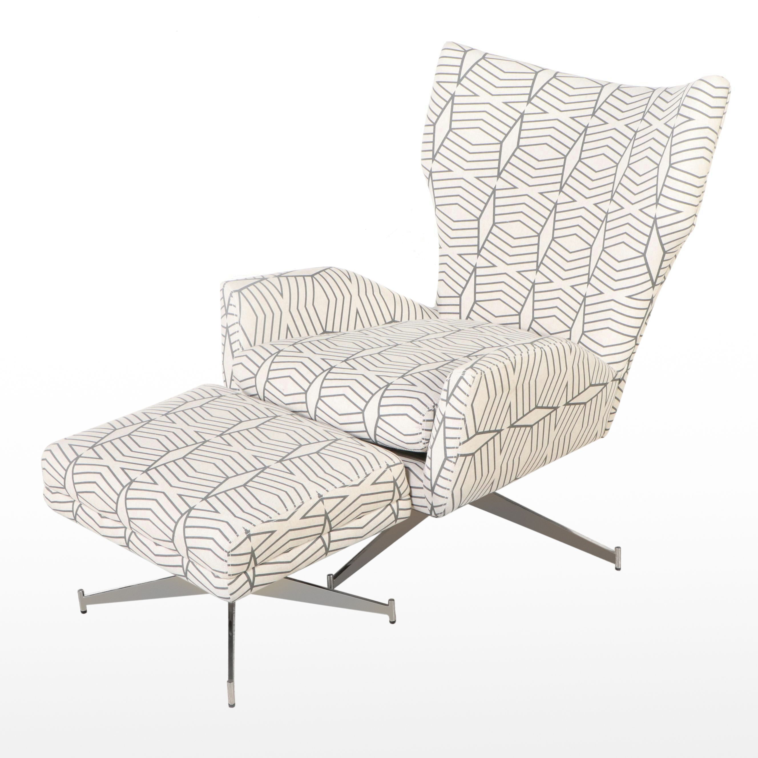 West Elm "Hemming" Chair and Ottoman