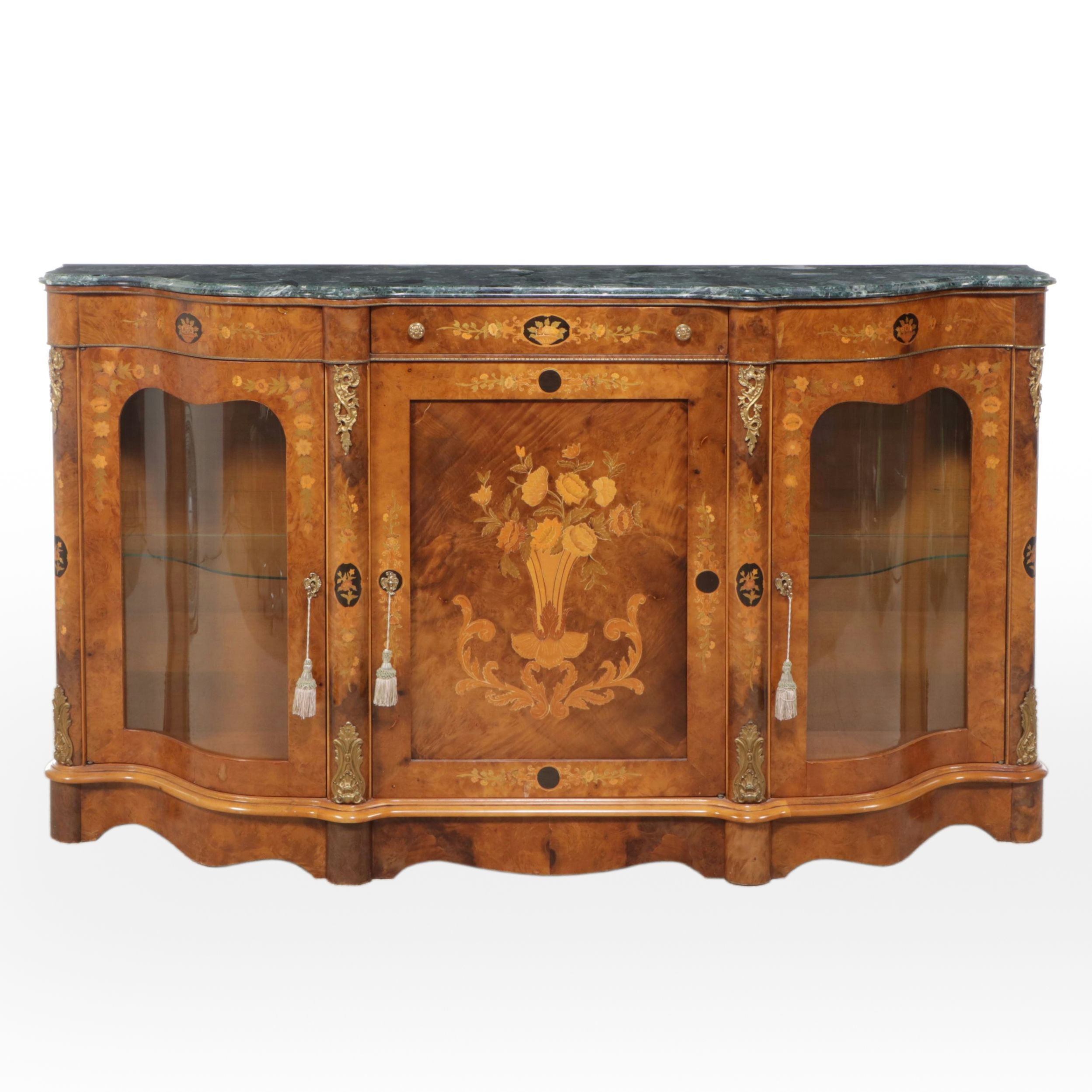 Napolean III Style Marquetry Sideboard with Marble Top