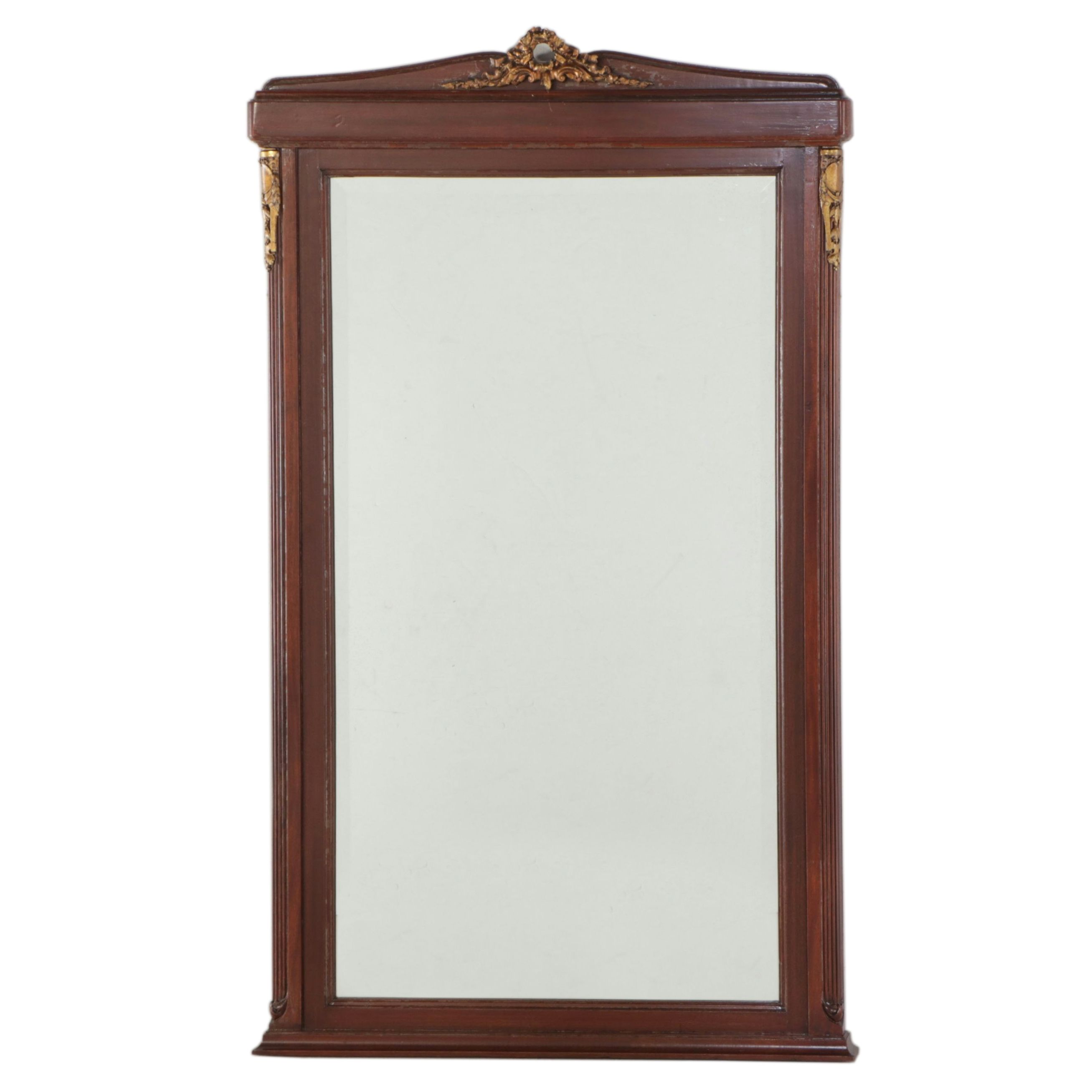 Hollywood Regency Style Parcel Gilt and Wood Wall Mirror, Early to Mid-20th C.