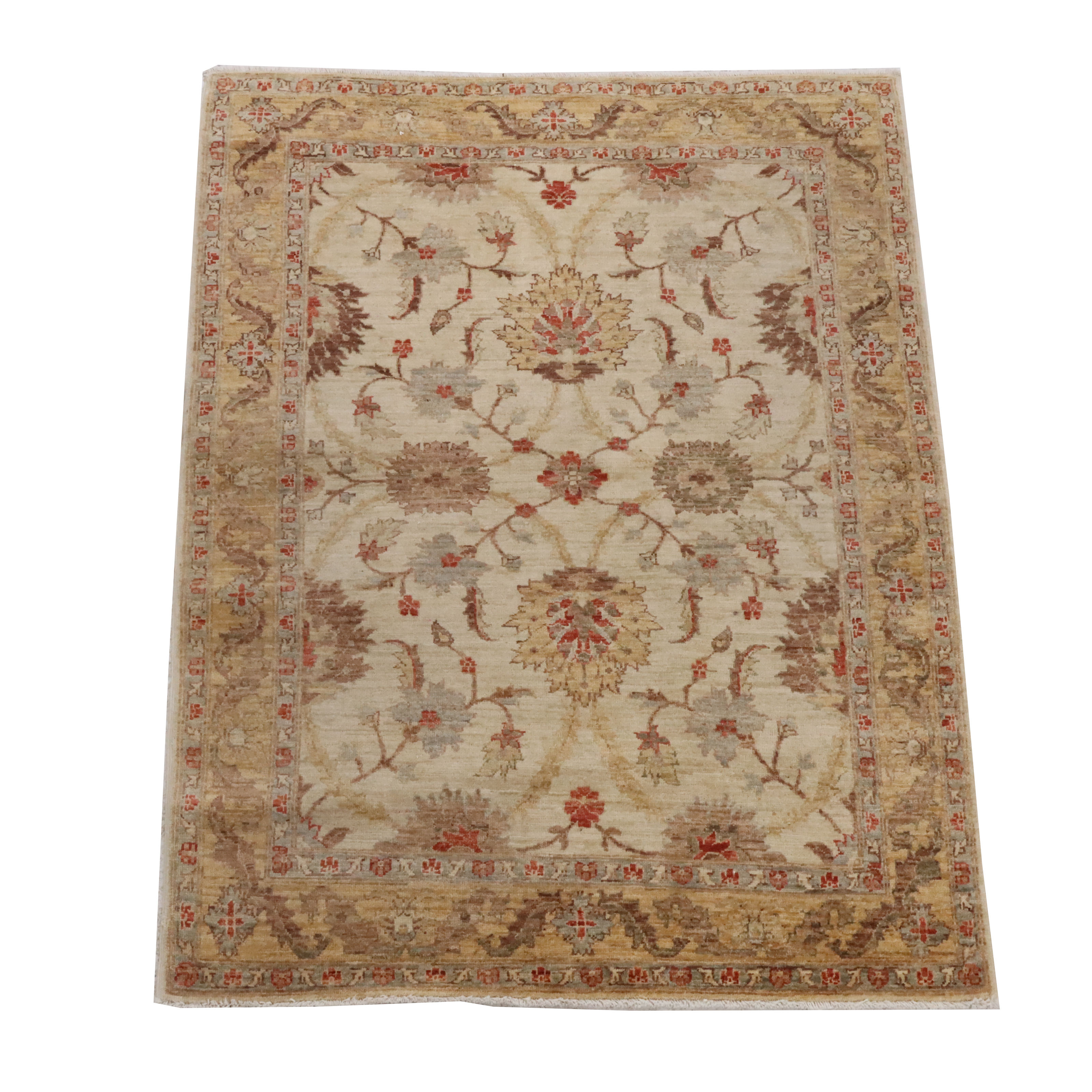 4' x 4'8 Hand-Knotted Indian Jaipur Area Rug