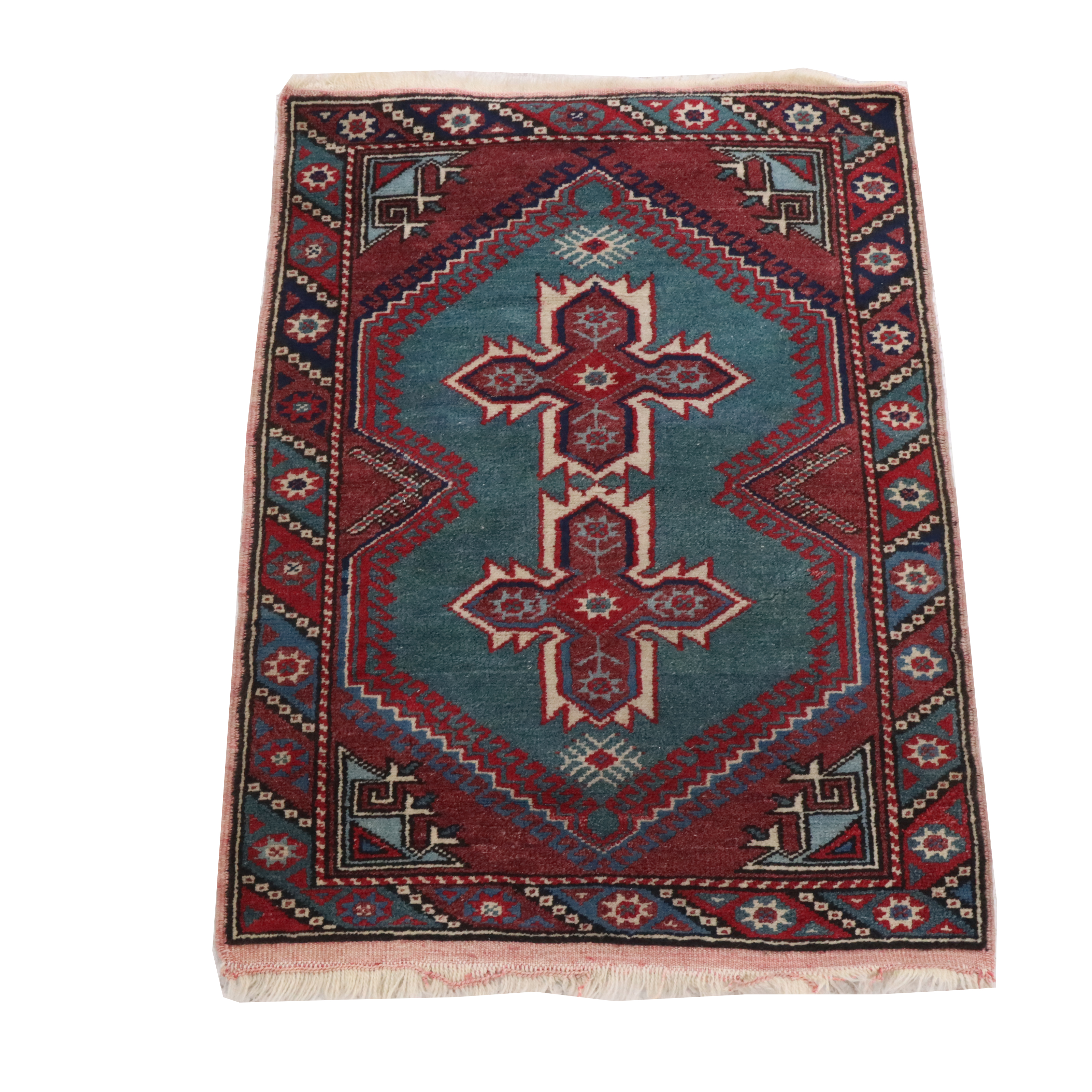 2'8 x 3'9 Hand-Knotted Turkish Konya Accent Rug