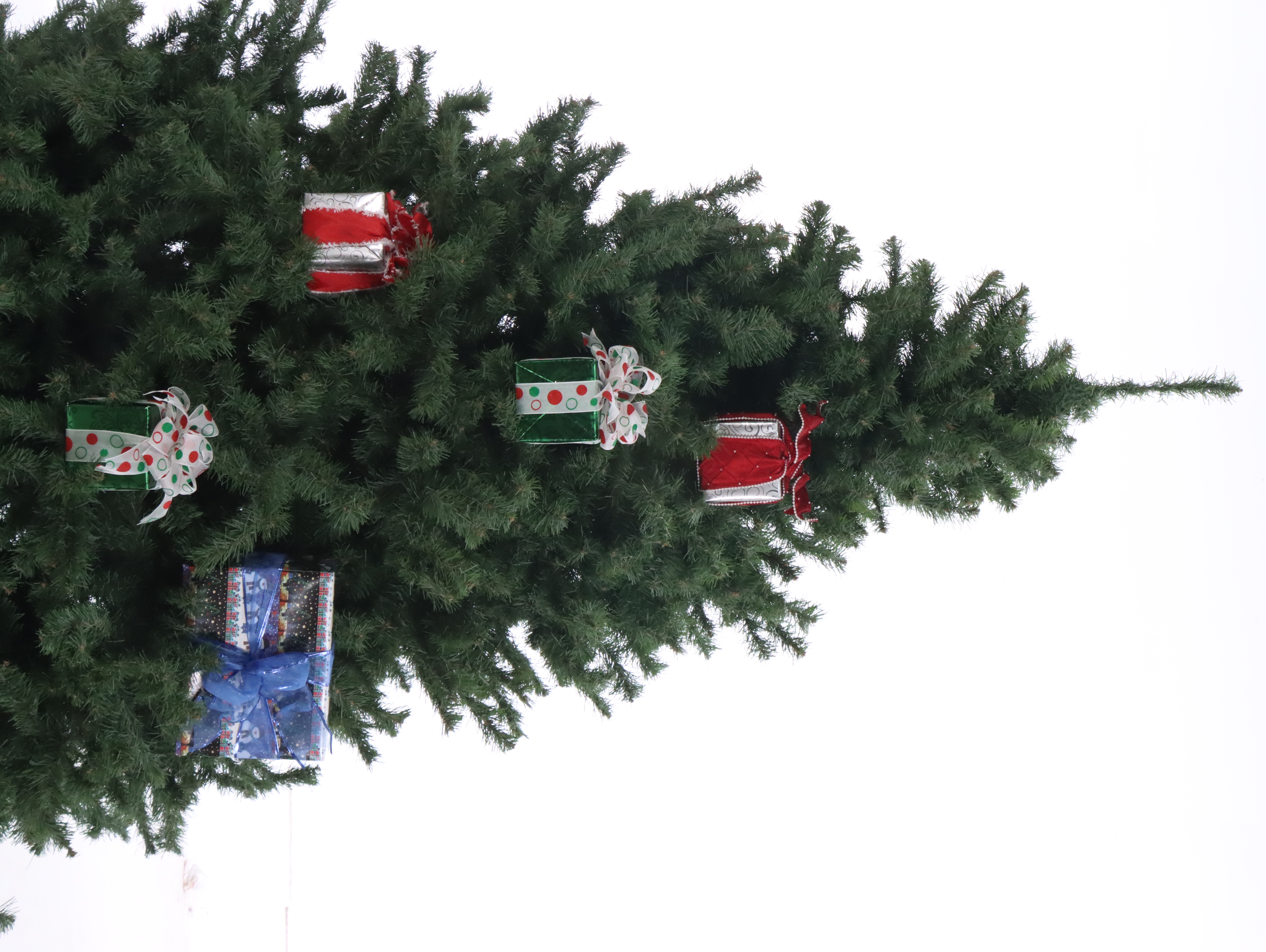 8' Artificial Christmas Tree with Decorative Present Collection