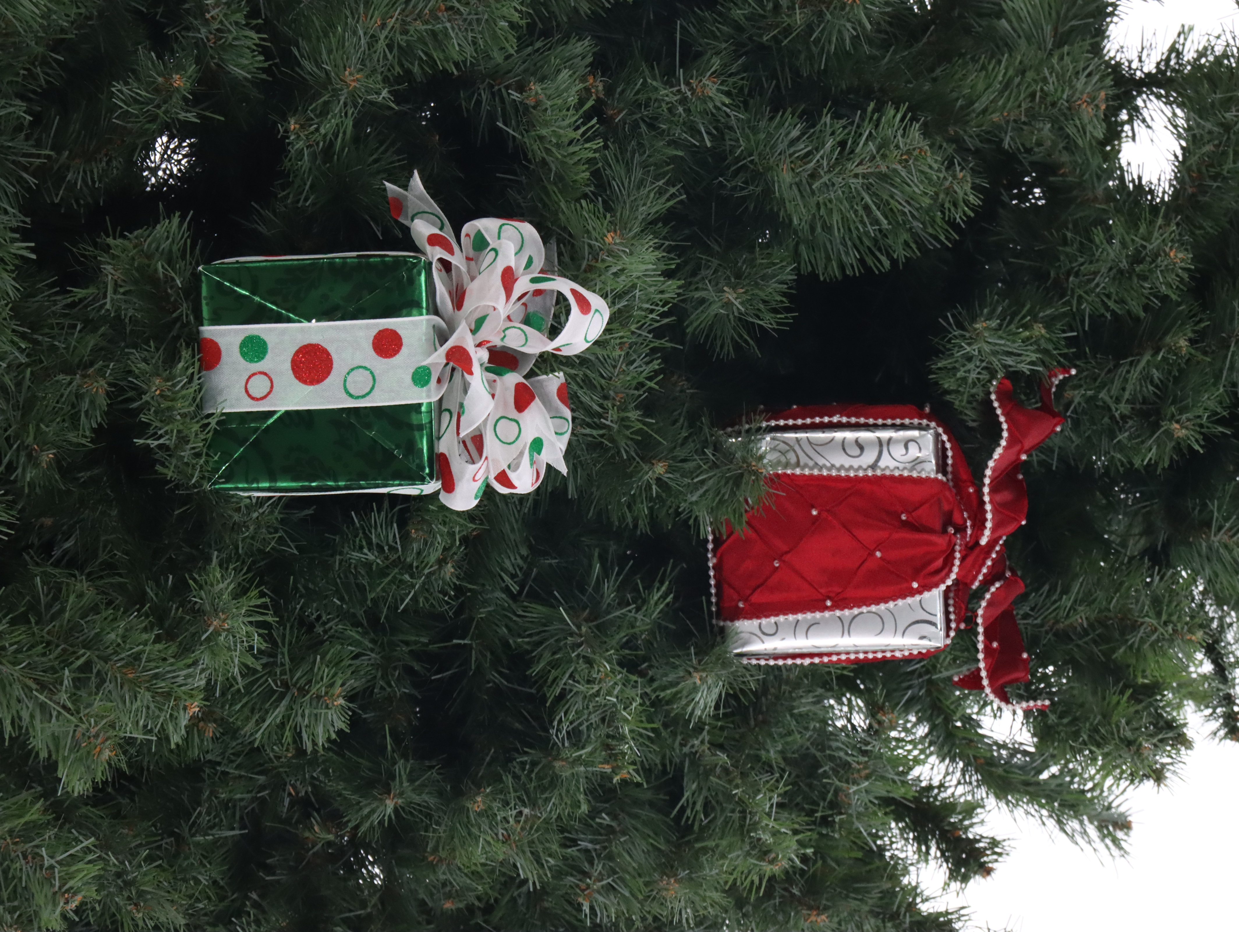 8' Artificial Christmas Tree with Decorative Present Collection