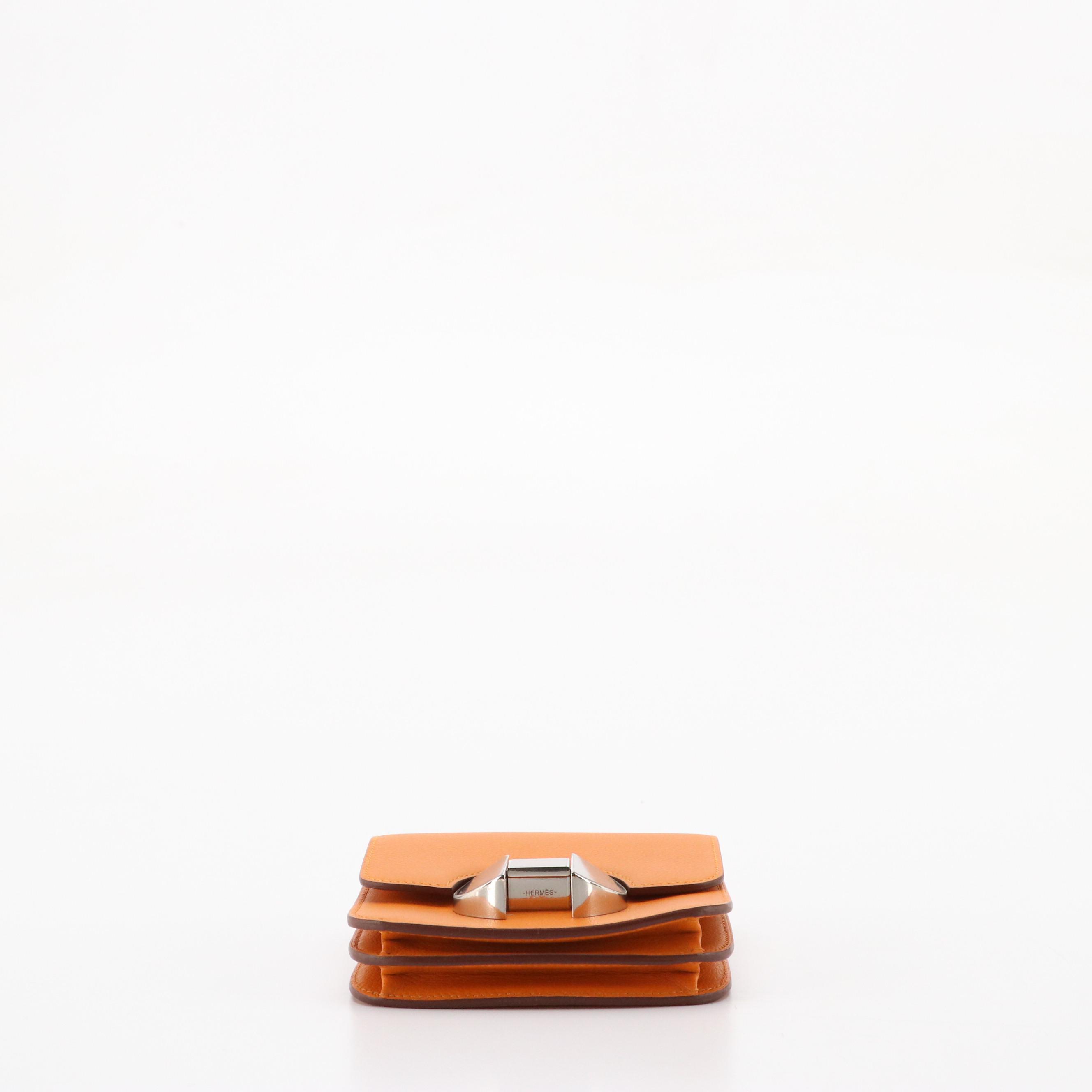 Hermès Orange Evercolor Leather Accordion Flap Wallet