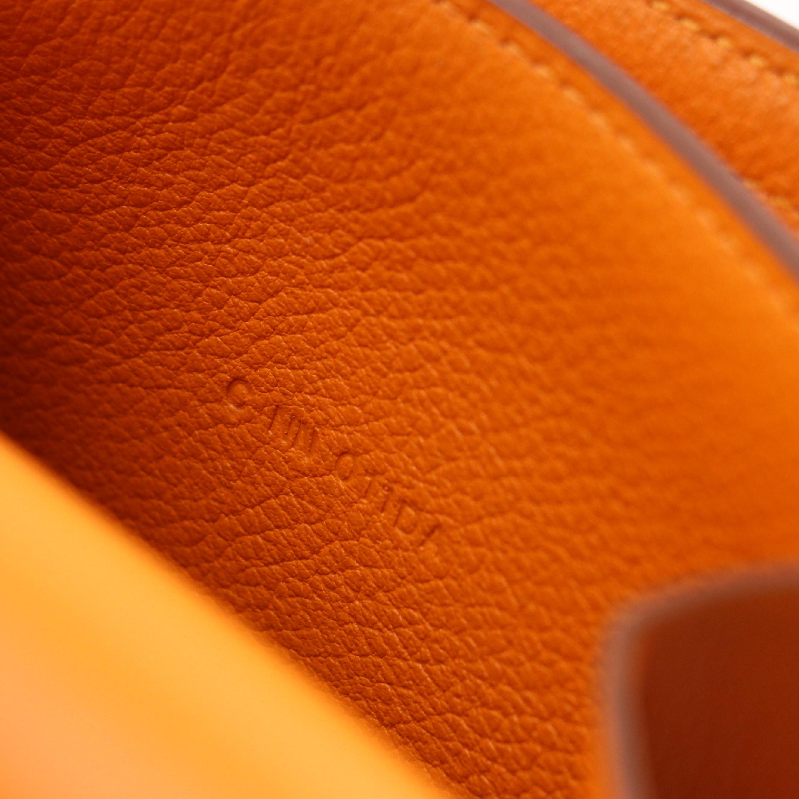 Hermès Orange Evercolor Leather Accordion Flap Wallet