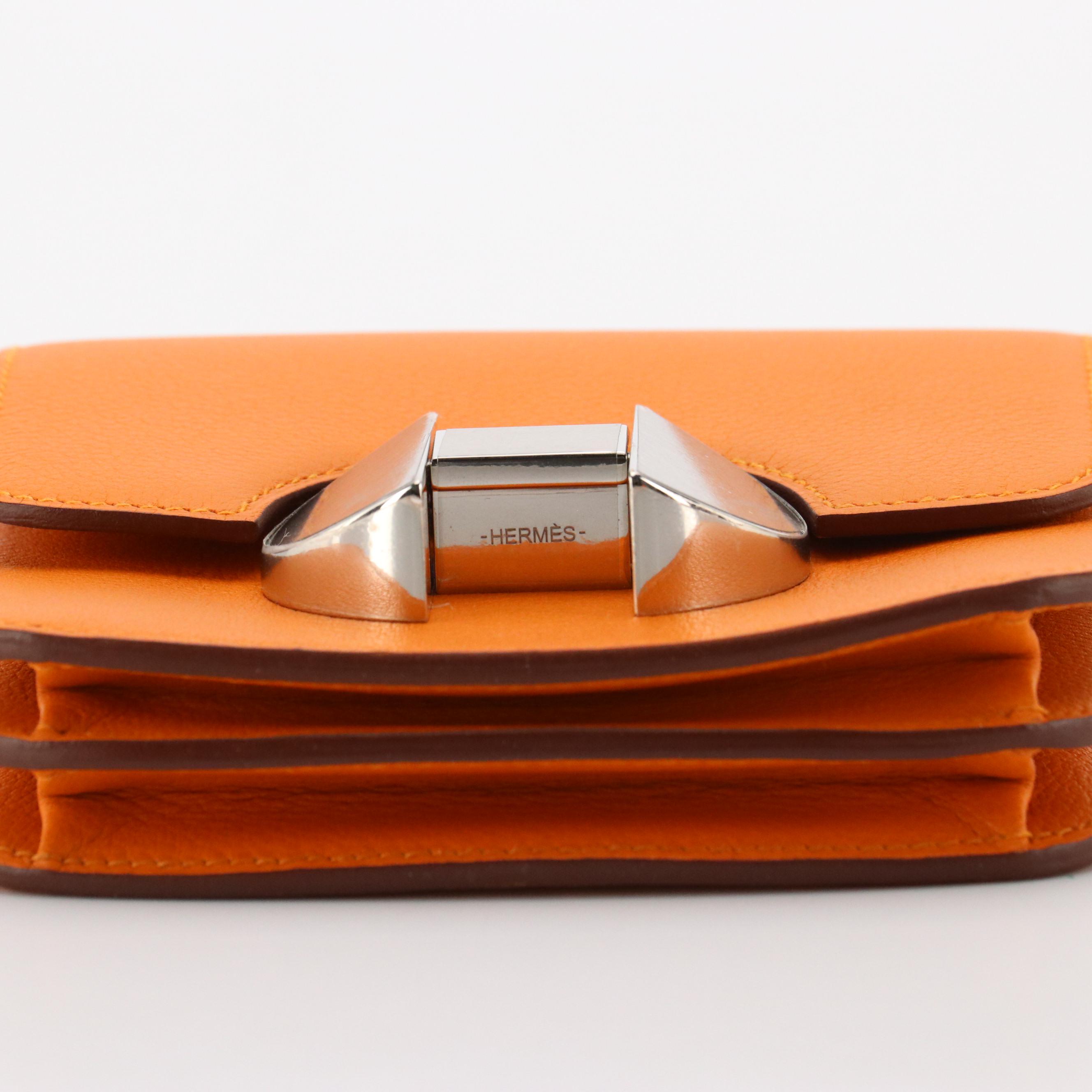 Hermès Orange Evercolor Leather Accordion Flap Wallet