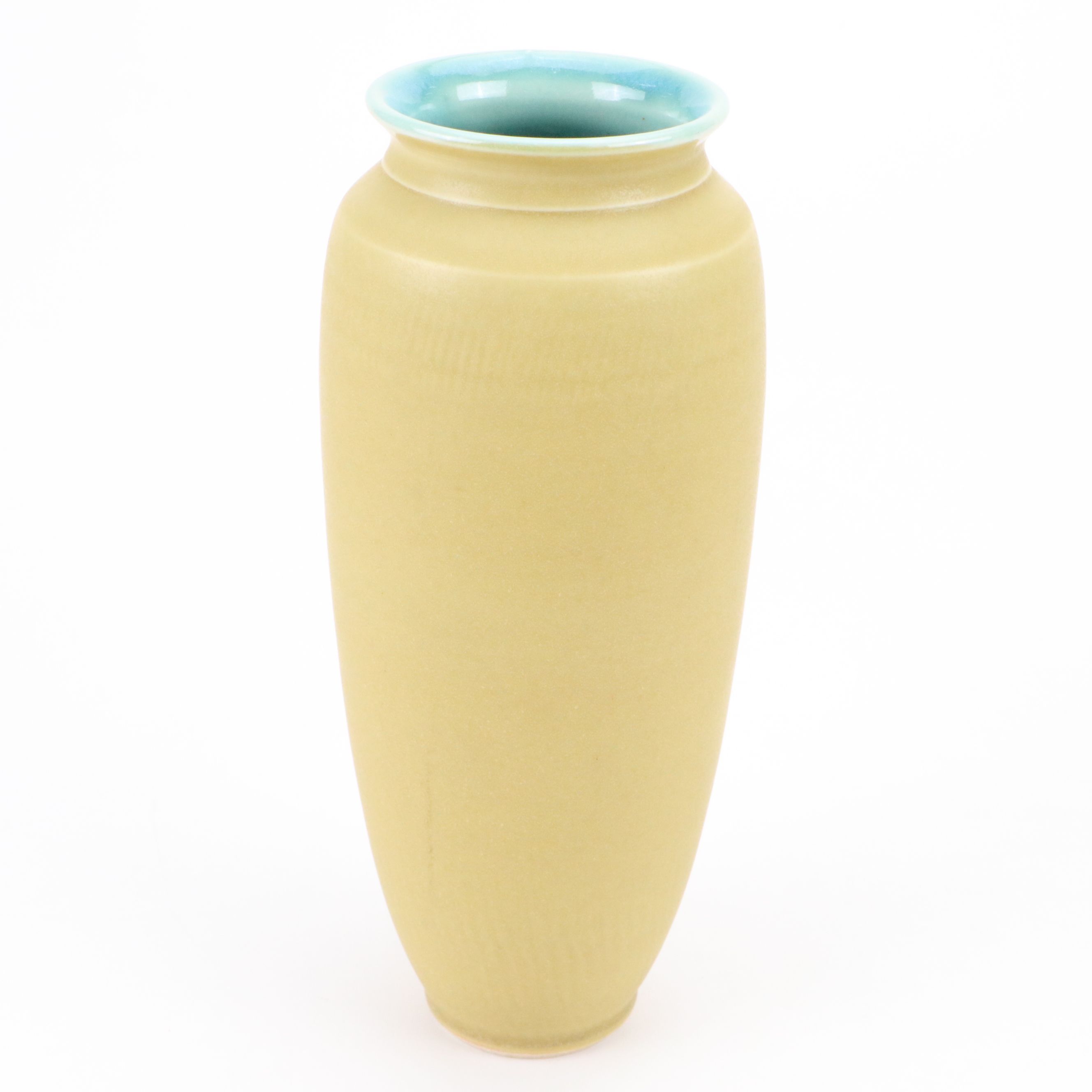 Ephraim Pottery "Wildflower" Cabinet Vase with Wheel Thrown Matte Glaze Vase