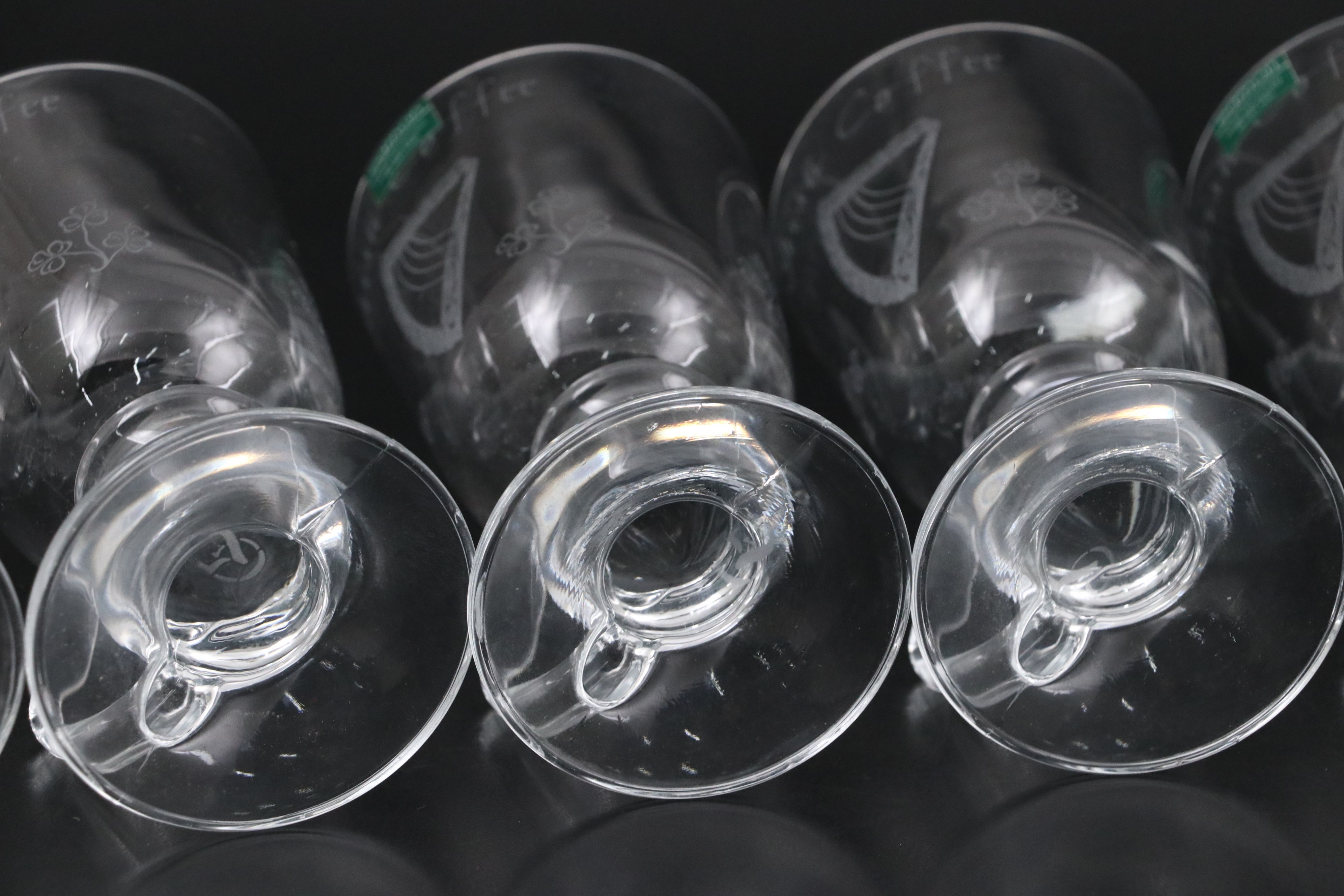 Eamon Glass Hand Engraved Irish Coffee Mugs