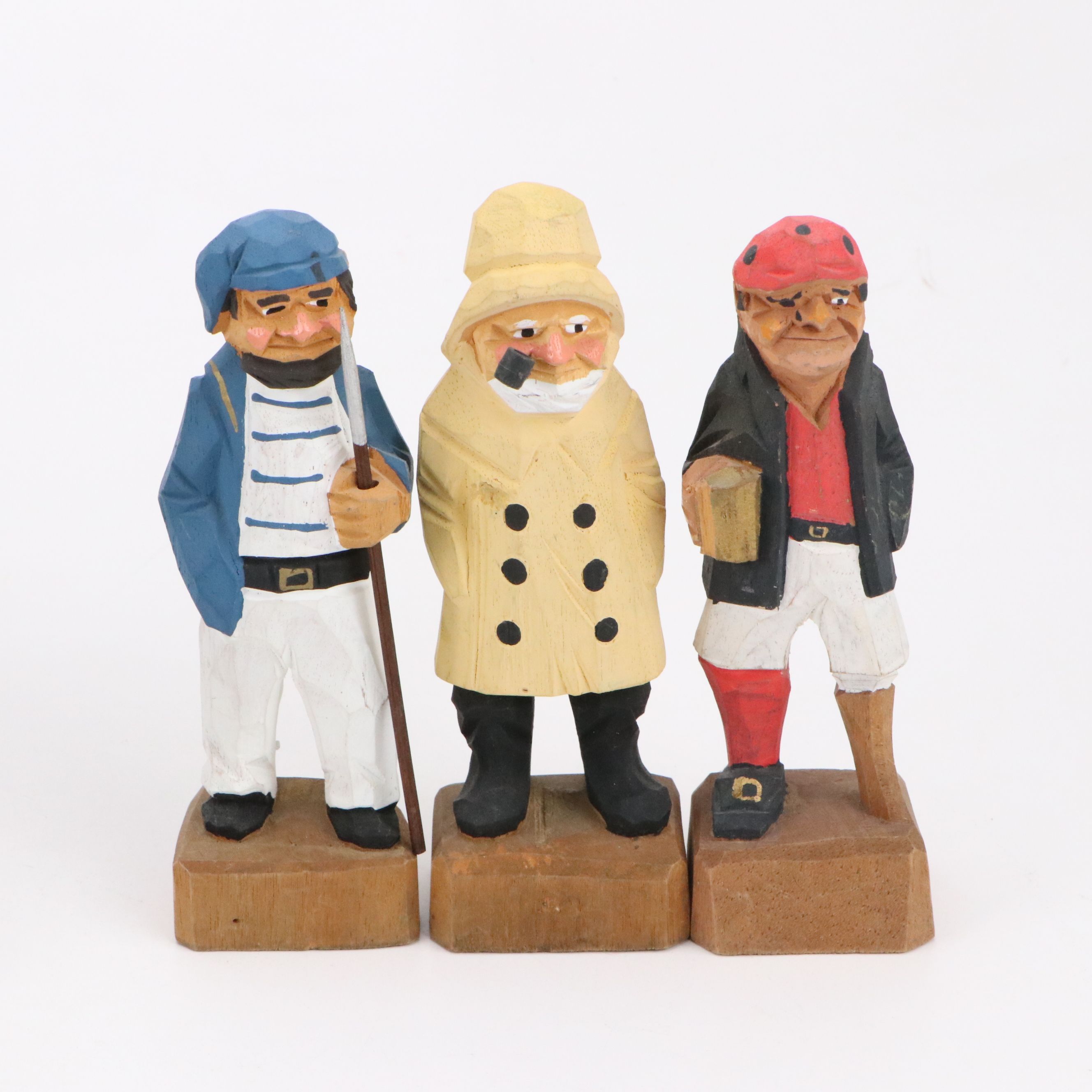 Enesco with Other Carved Wood Sailors and Nautical Characters