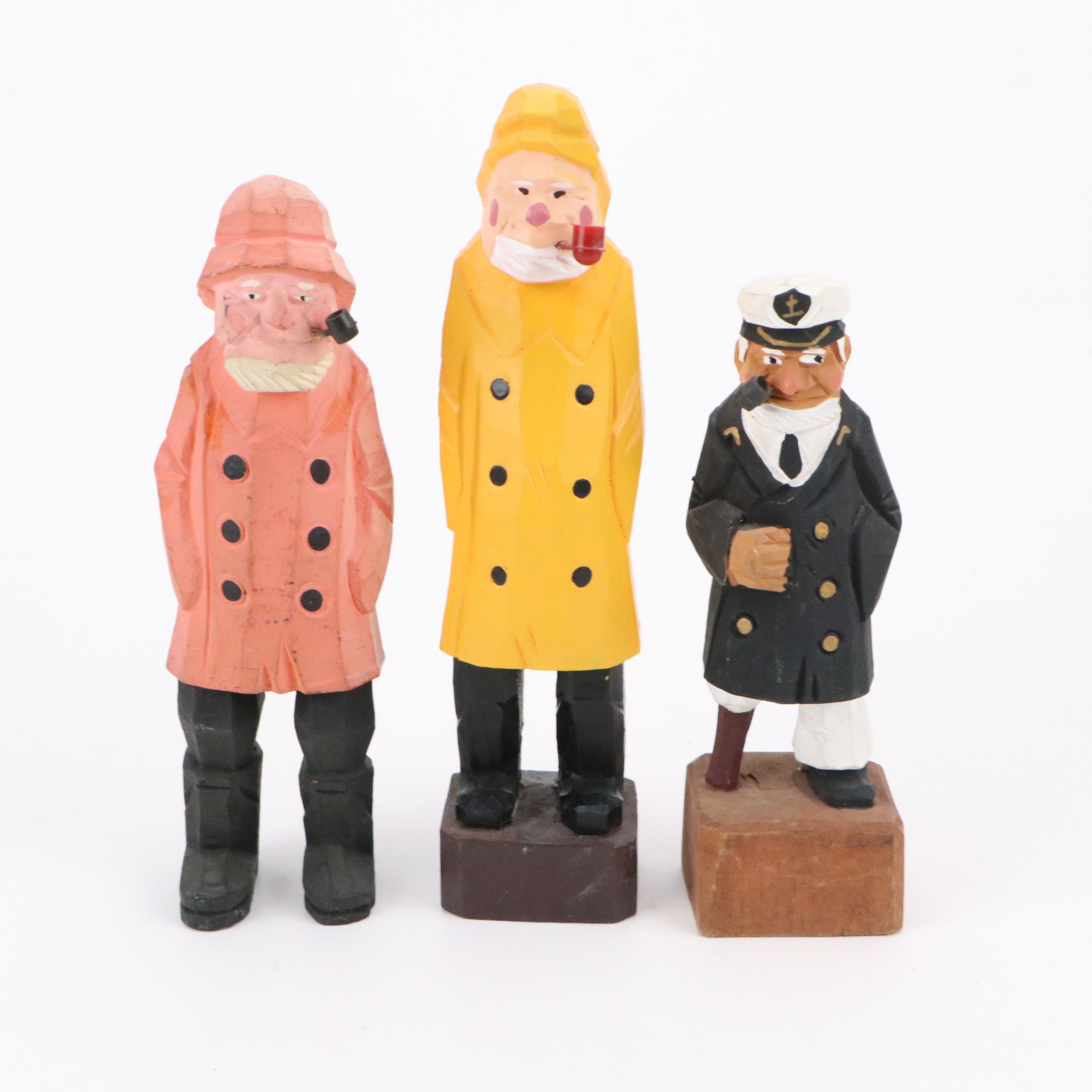 Enesco with Other Carved Wood Sailors and Nautical Characters