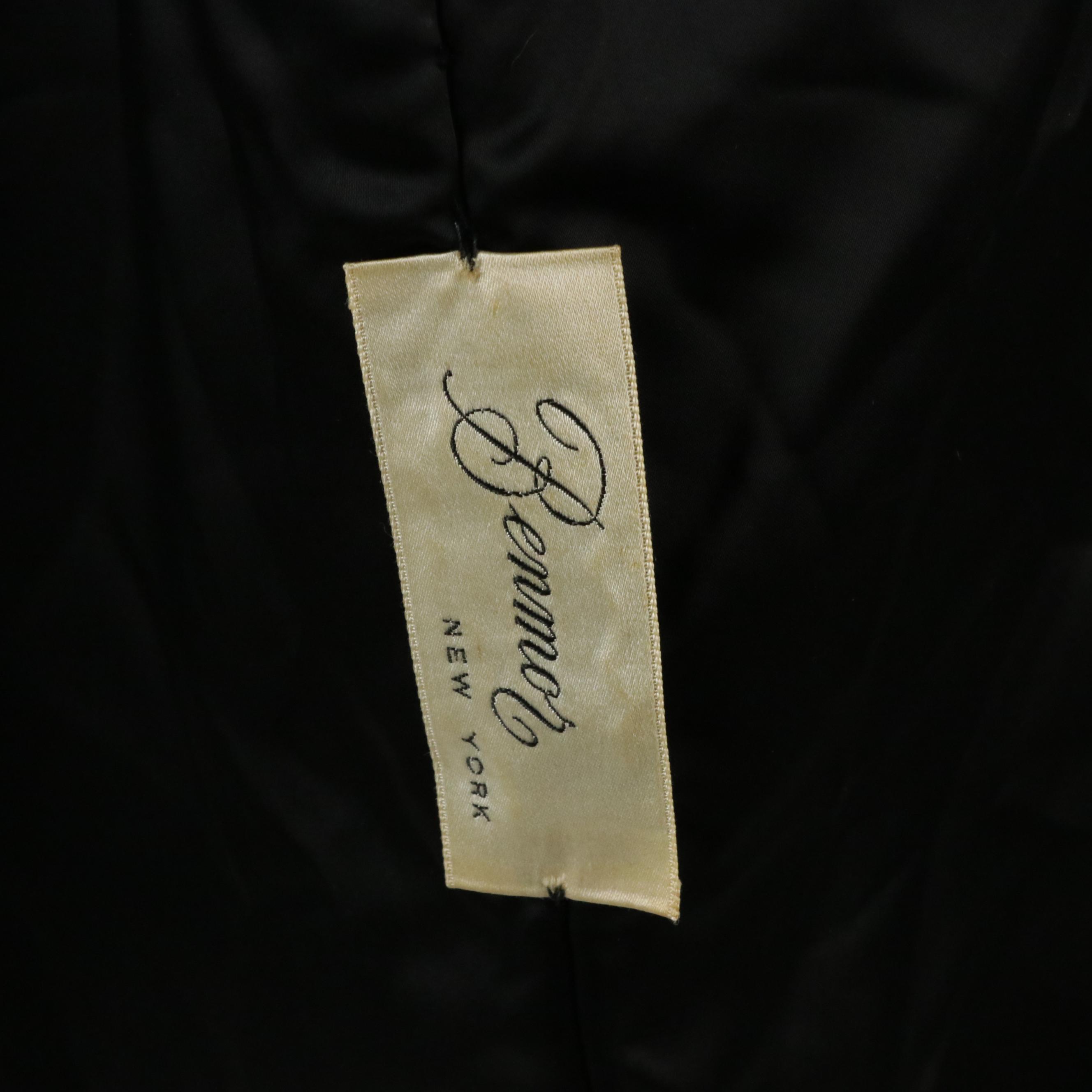 Benmor Mink Collar Double-Breasted Coat in Wool Voltaire, 1950s