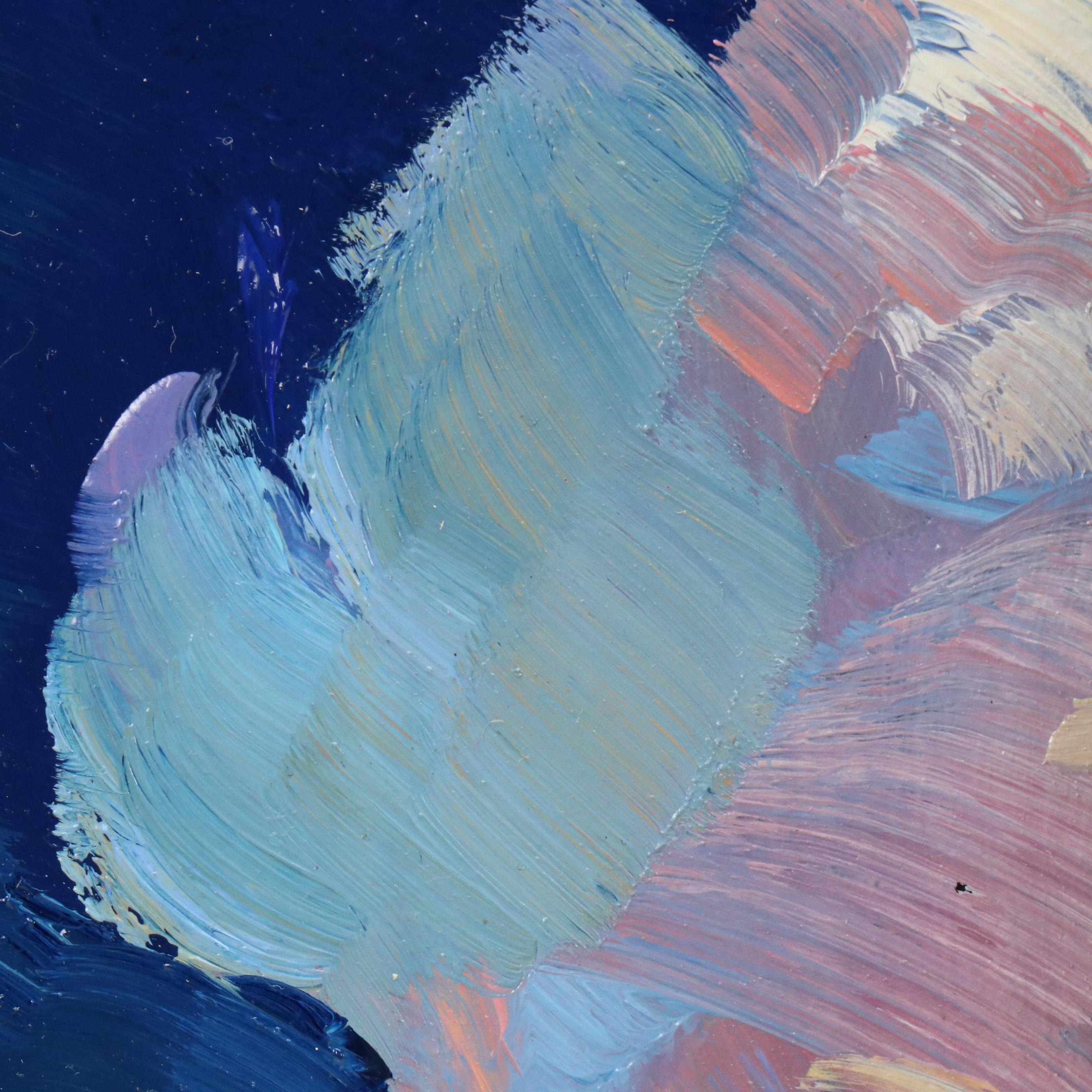 William Hawkins Nocturne Oil Painting of Afterglow Over Cornfields, 2025