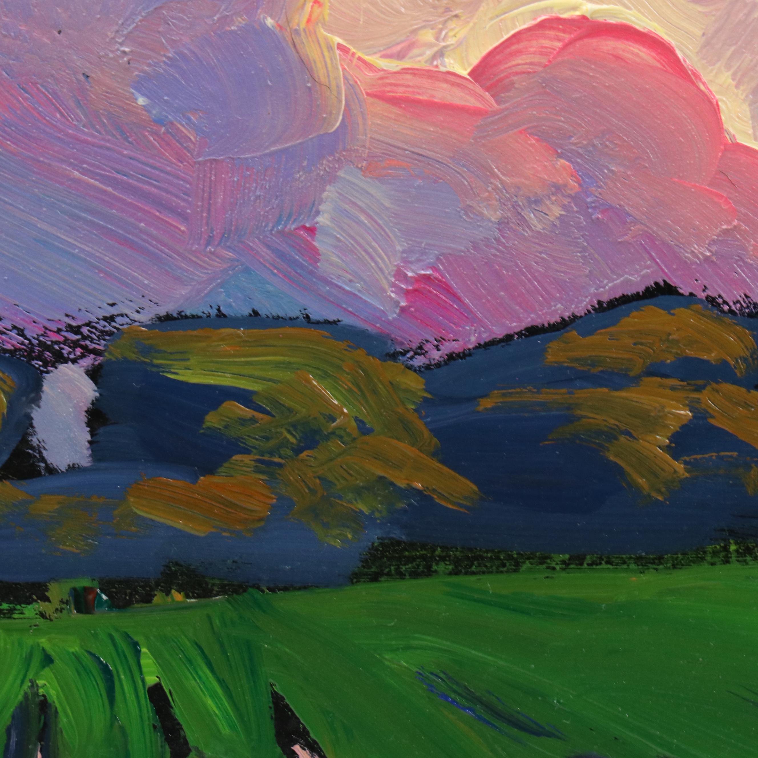 William Hawkins Nocturne Oil Painting of Afterglow Over Cornfields, 2025