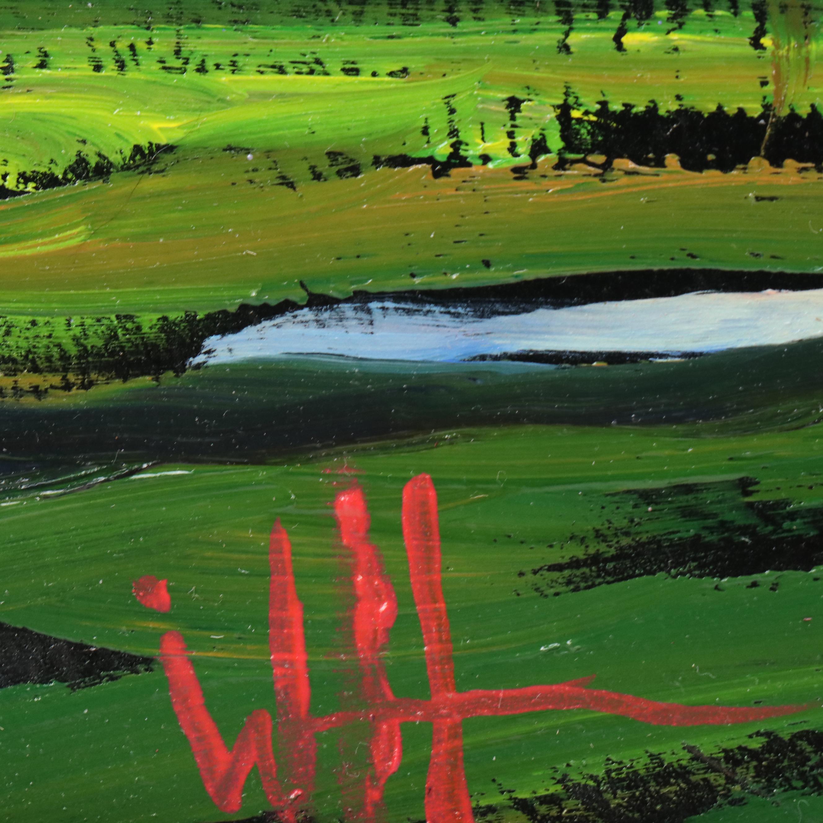 William Hawkins Nocturne Oil Painting of Afterglow Over Cornfields, 2025