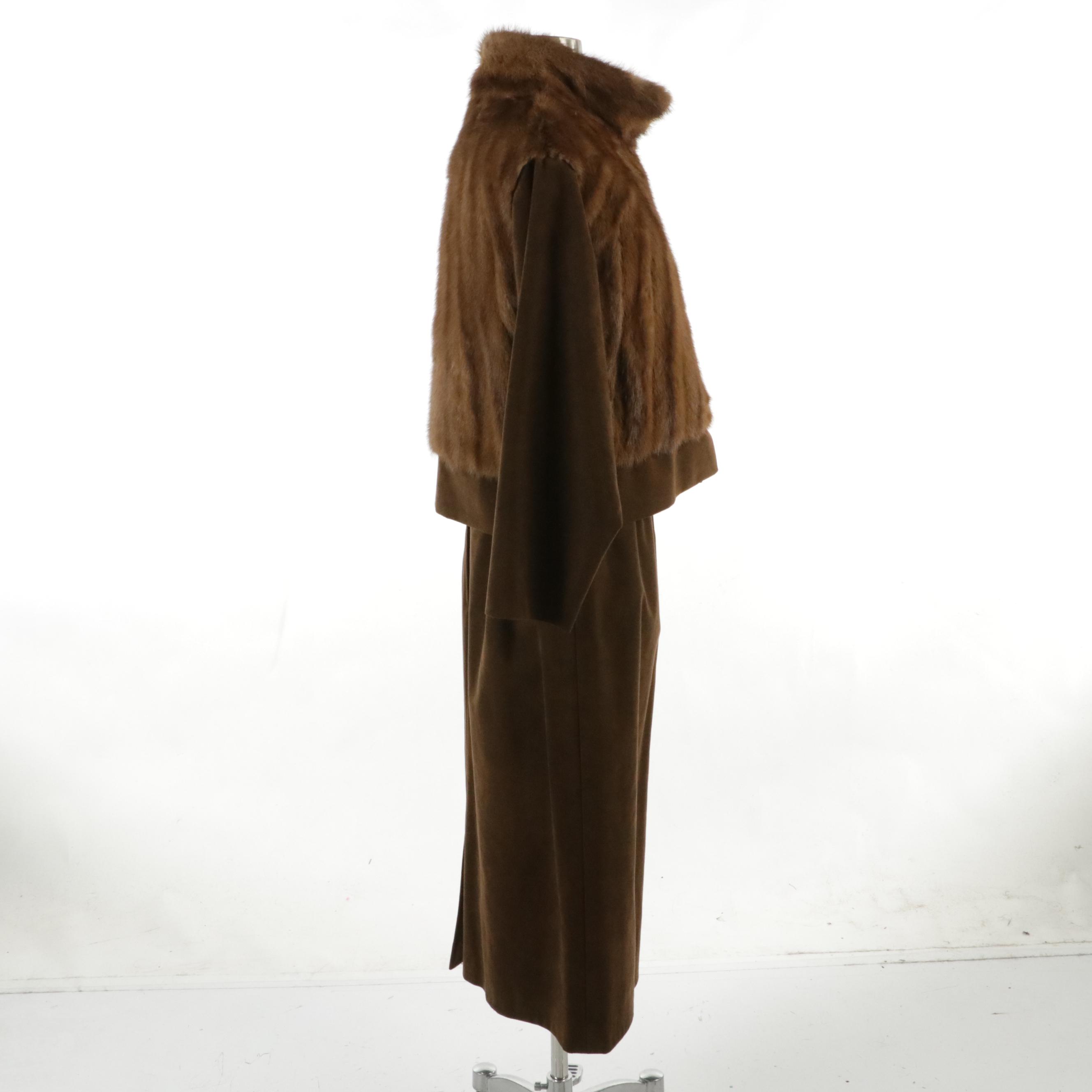 J. Jacklyn Skirt Suit in Mink Fur and Ultrasuede®, 1970s