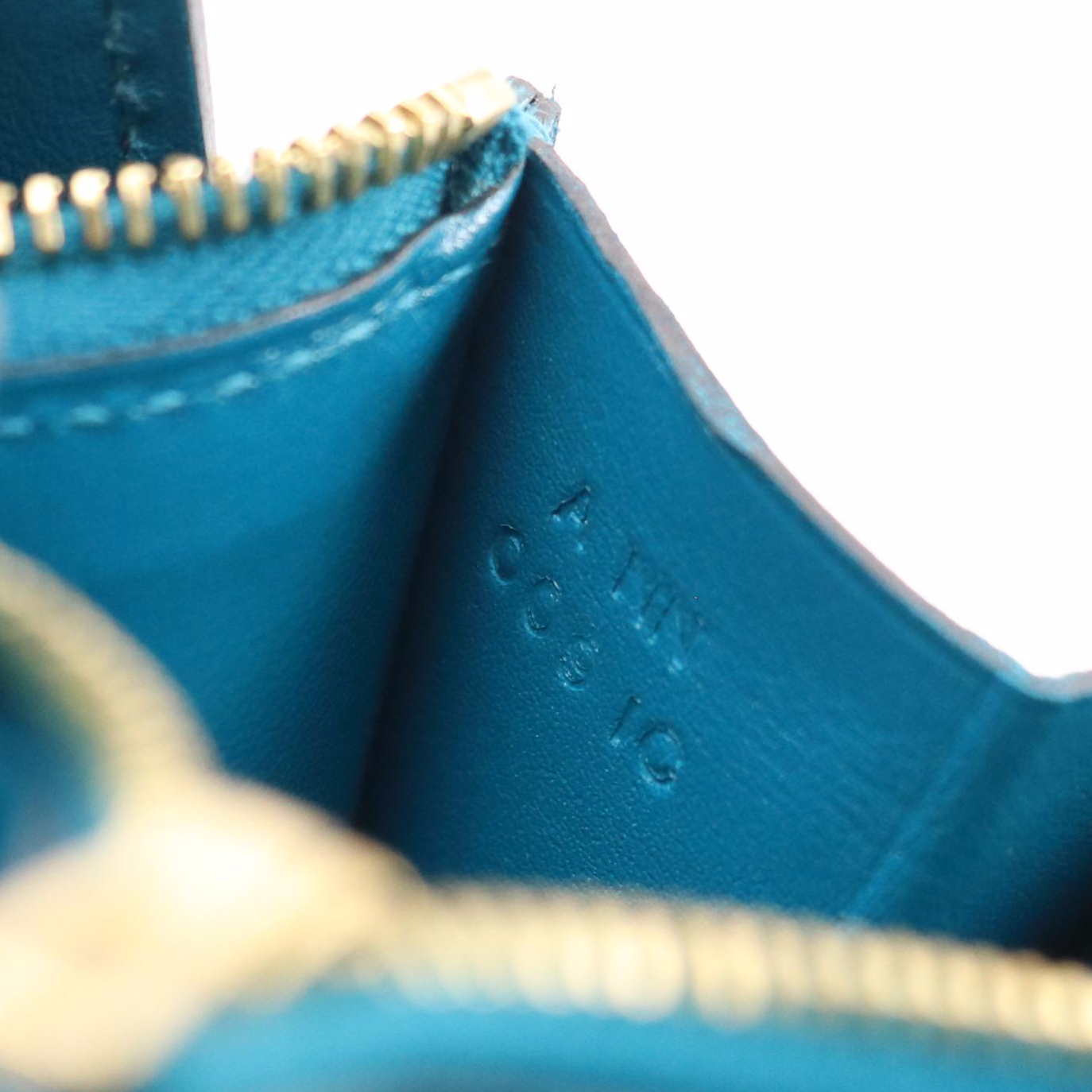 Hermès Constance Compact Wallet in Turquoise Smooth Calf Leather, With Box