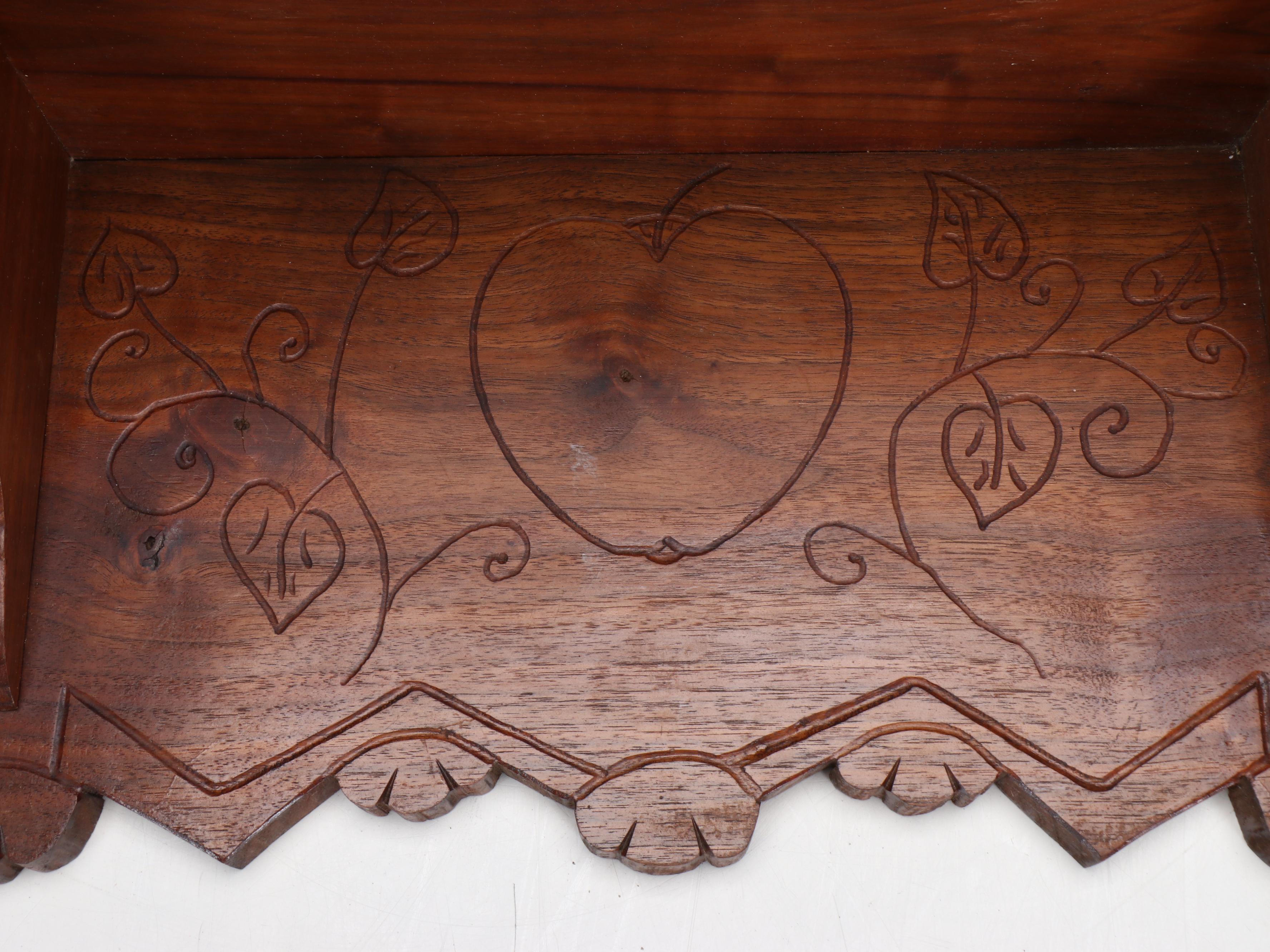 Carved Wooden Wall Shelf