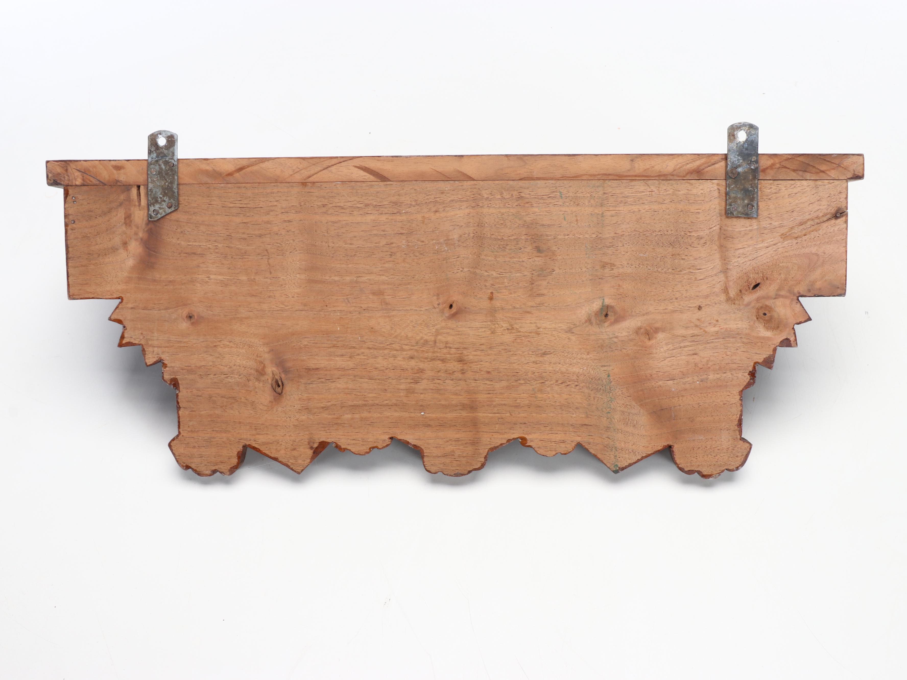 Carved Wooden Wall Shelf