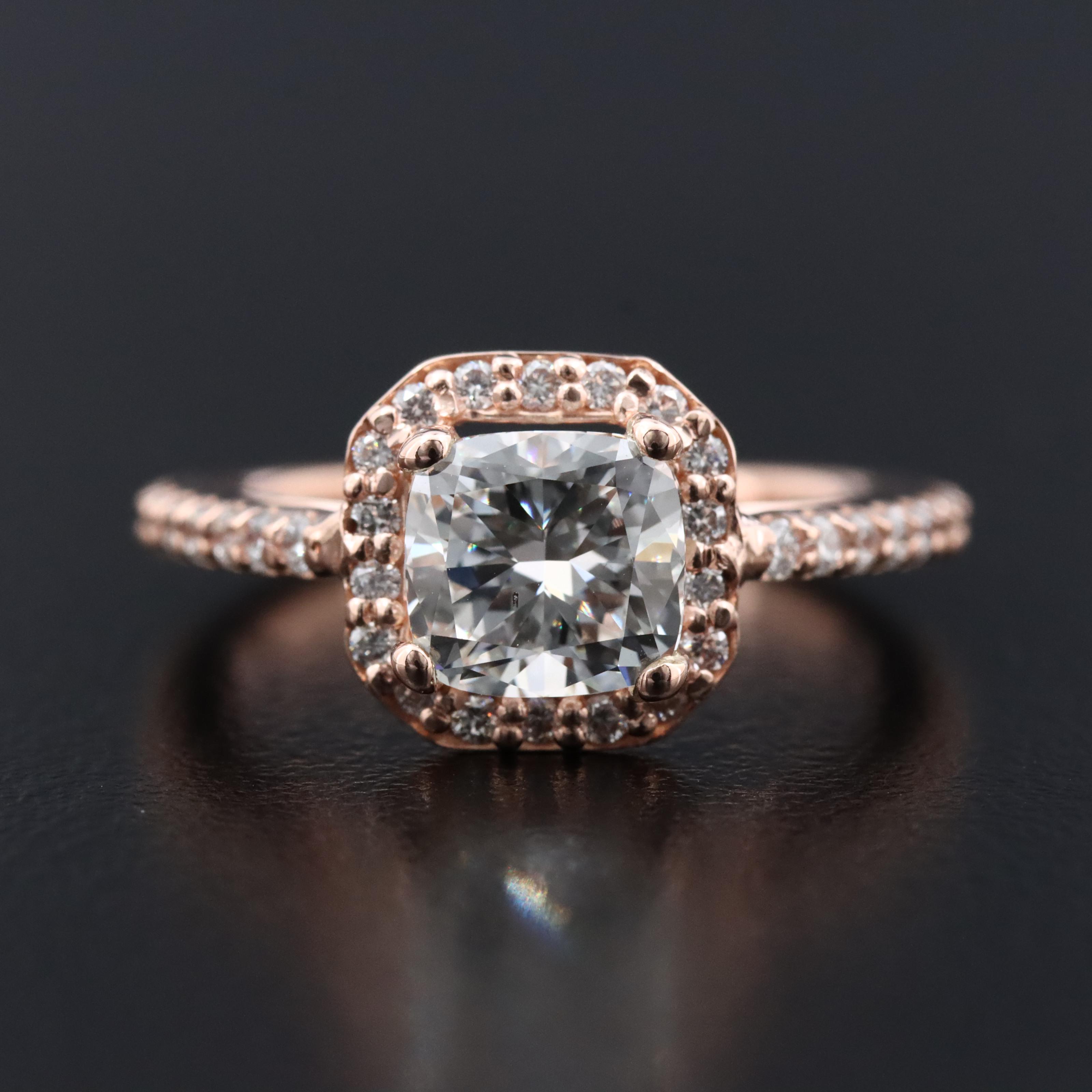 14K 1.56 CTW Diamond Rose Gold Ring with GIA eReport