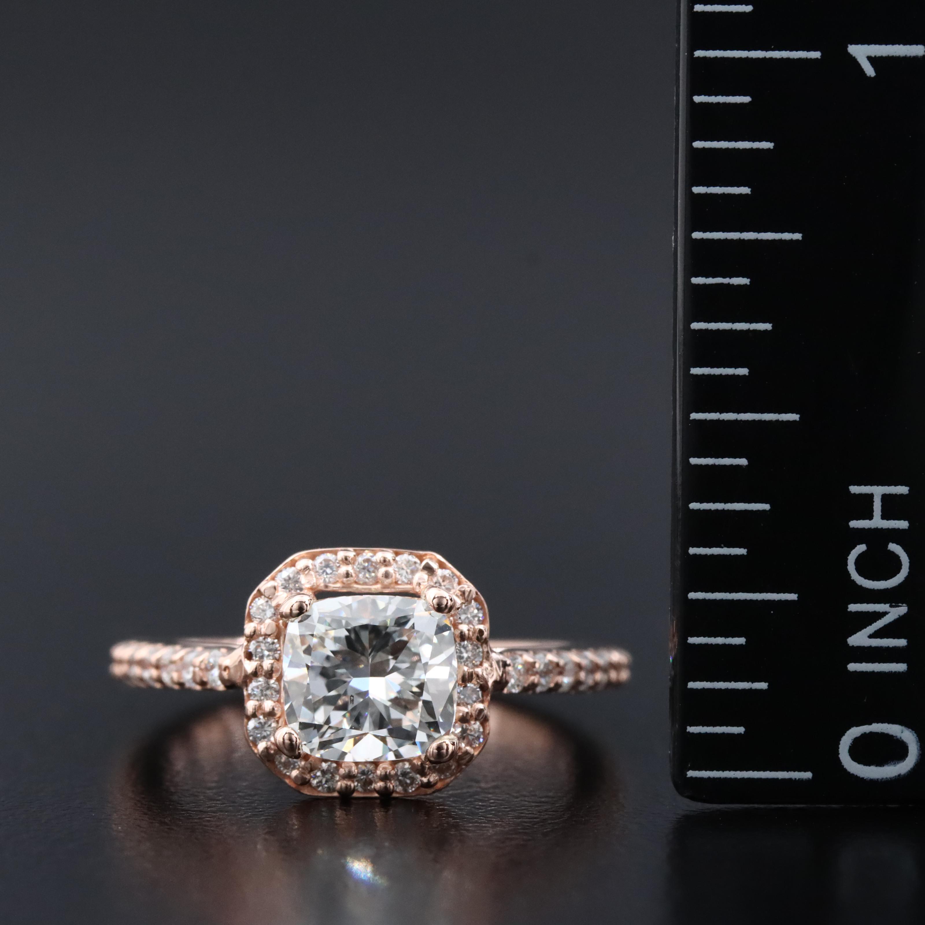14K 1.56 CTW Diamond Rose Gold Ring with GIA eReport