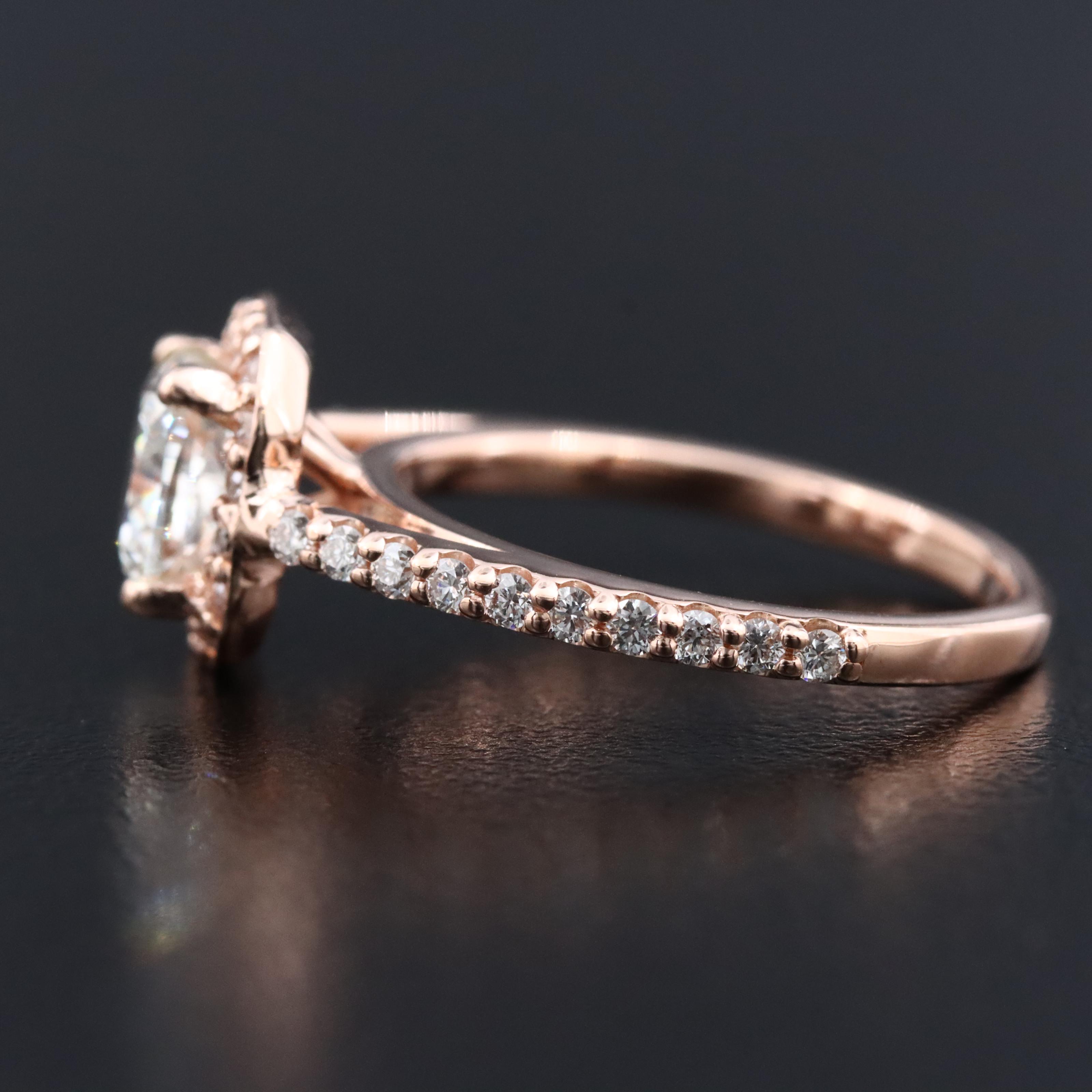 14K 1.56 CTW Diamond Rose Gold Ring with GIA eReport