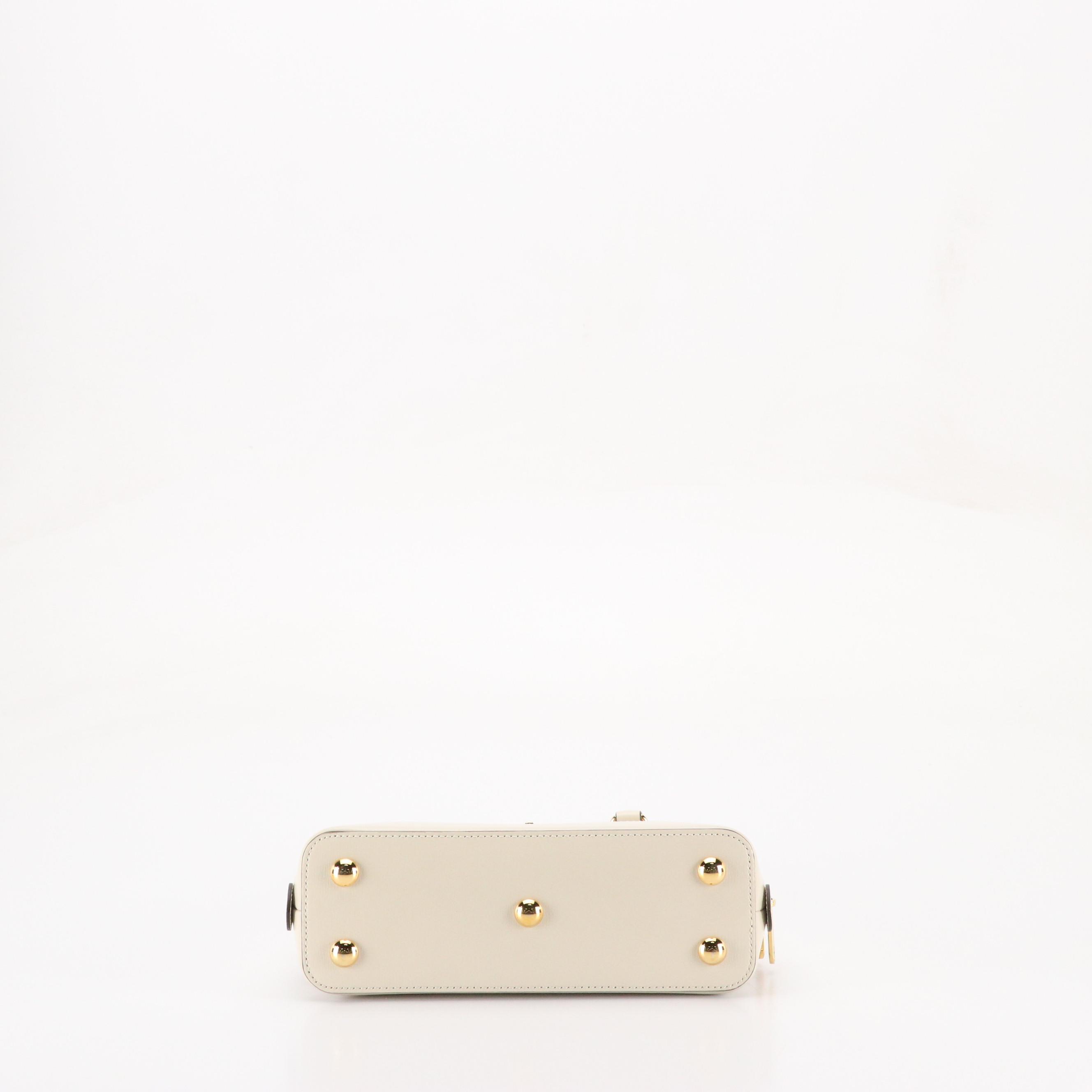 Gucci Zip Around Two-Way Horsebit Satchel in GG Supreme Canvas and White Leather