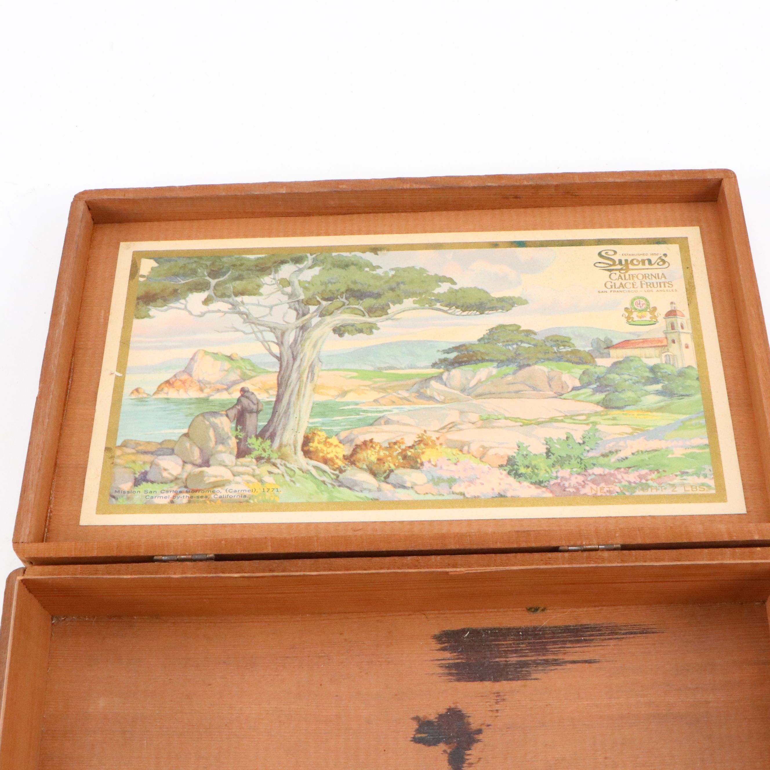 Lyons' California Glace Fruits and Other Handcrafted Wooden Box
