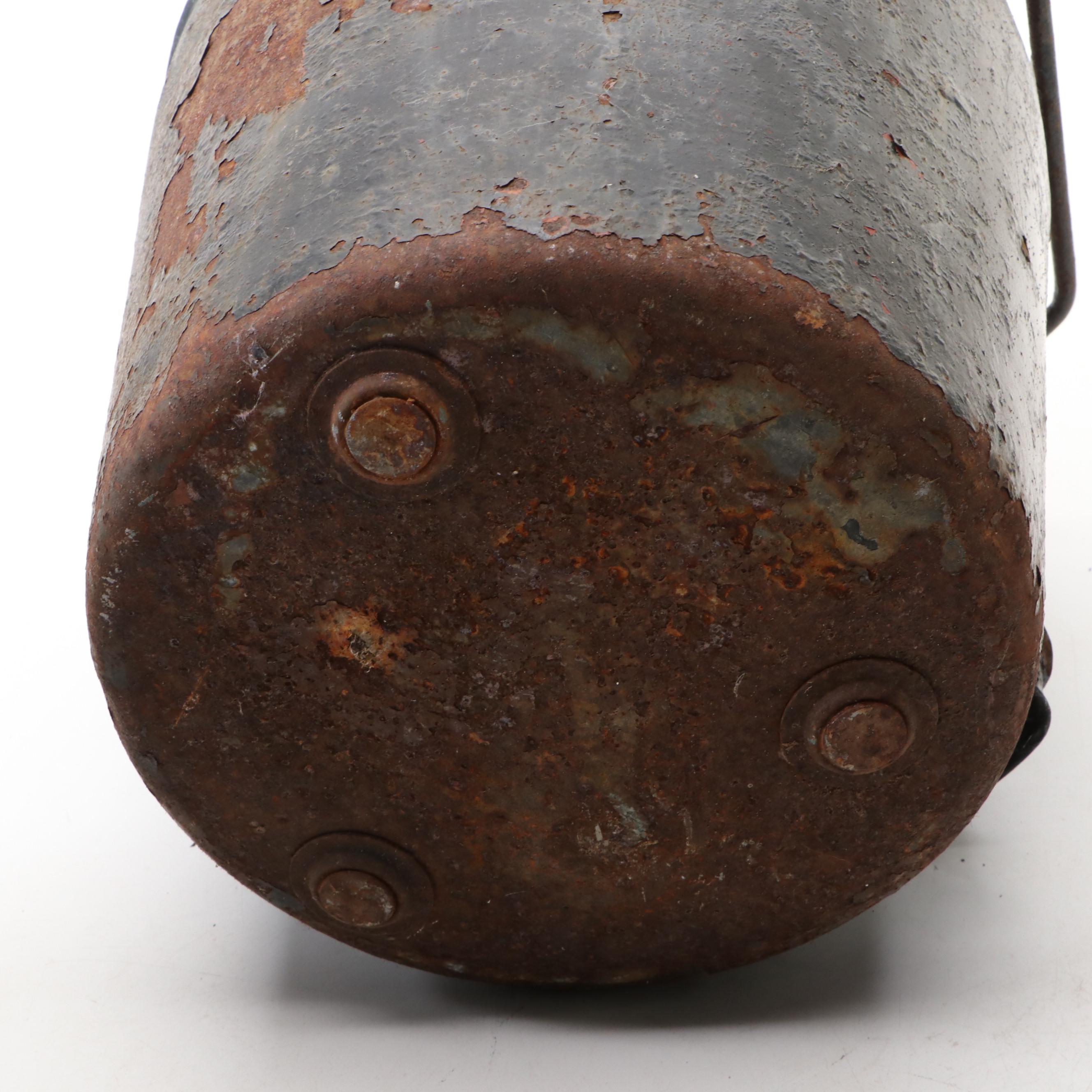 American Primitive Milking Pail with Cylindrical Metal Grater and Other Décor