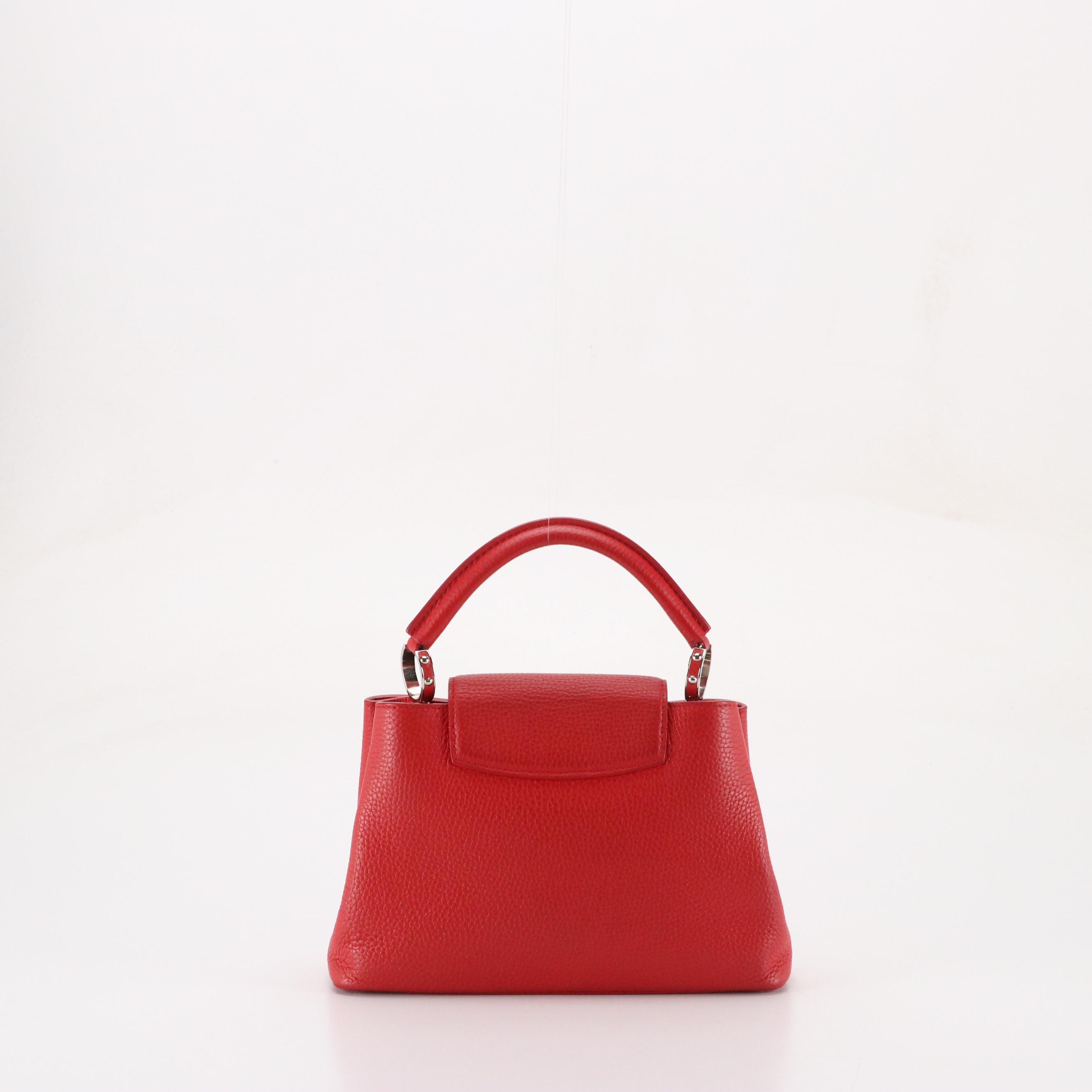 Louis Vuitton Capucines BB Two-Way Bag in Red Taurillon Leather
