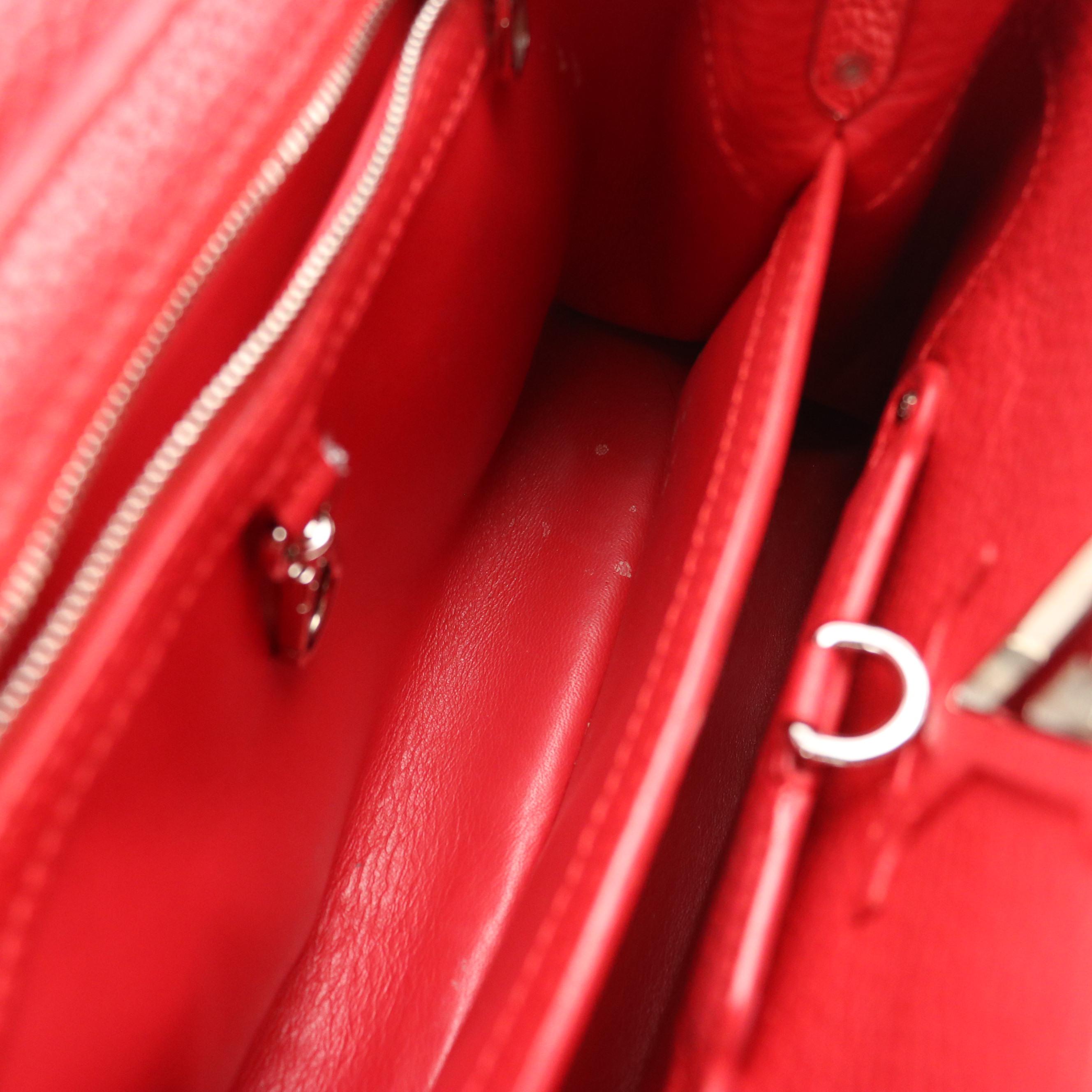 Louis Vuitton Capucines BB Two-Way Bag in Red Taurillon Leather