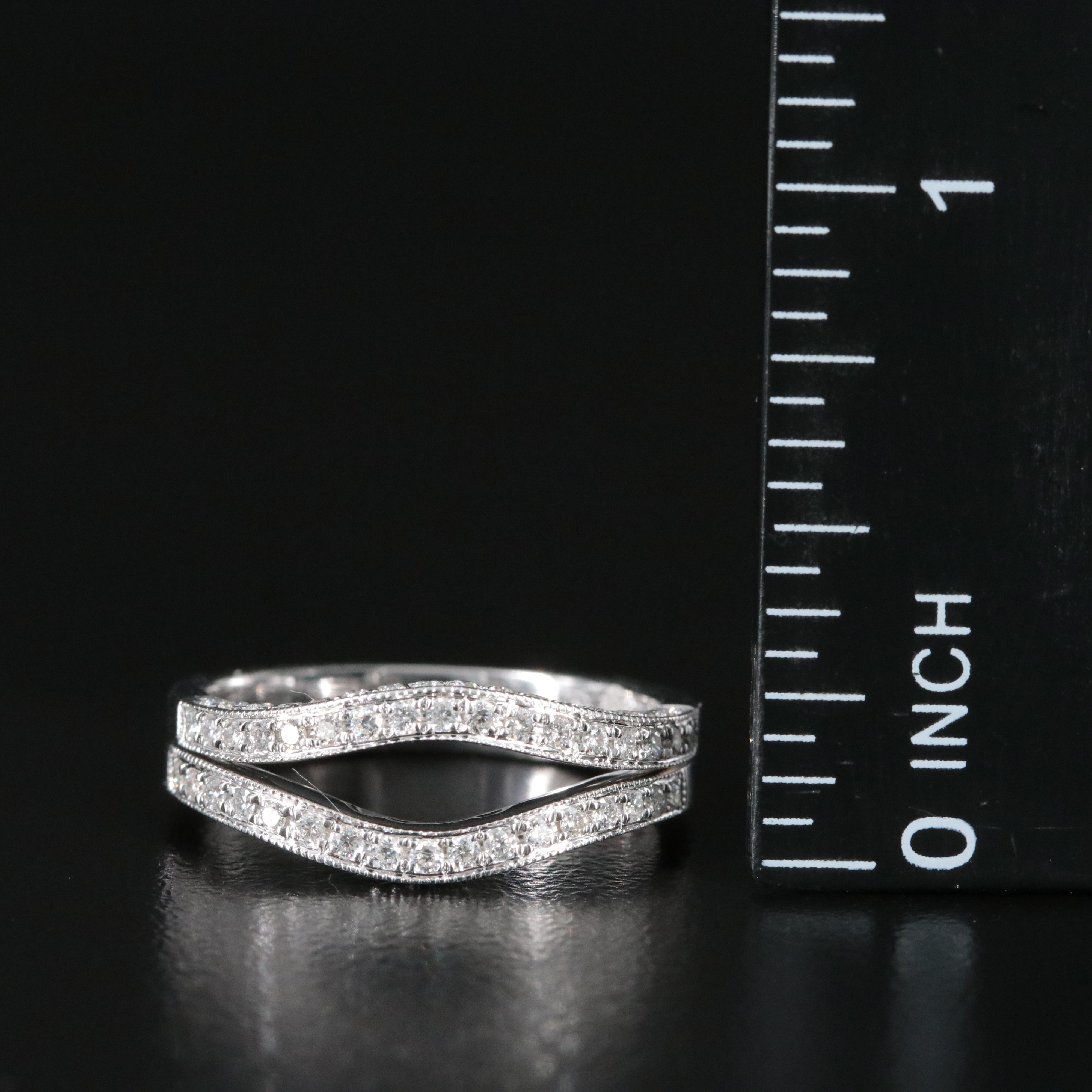 14K 0.50 CTW Diamond Contoured Bands