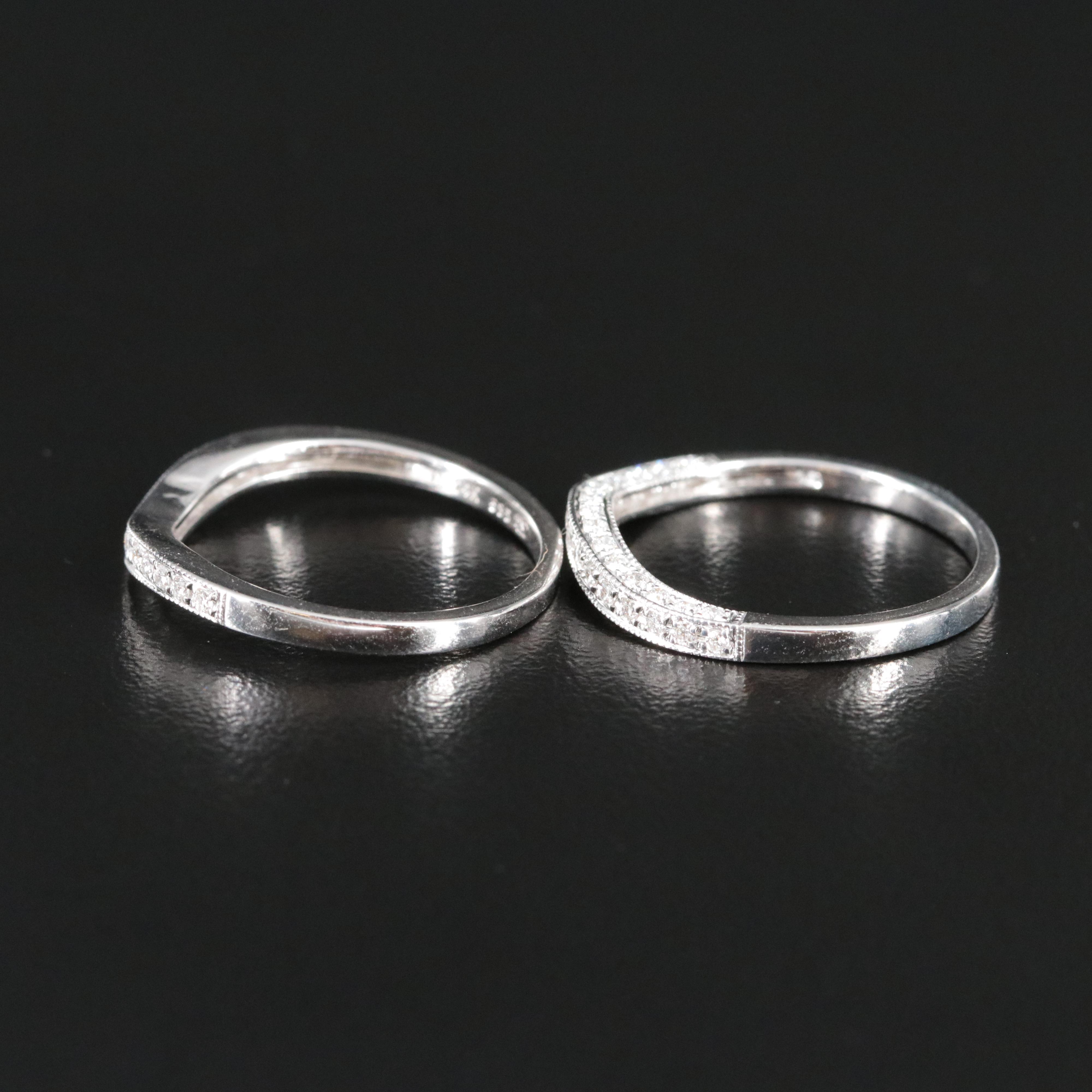 14K 0.50 CTW Diamond Contoured Bands