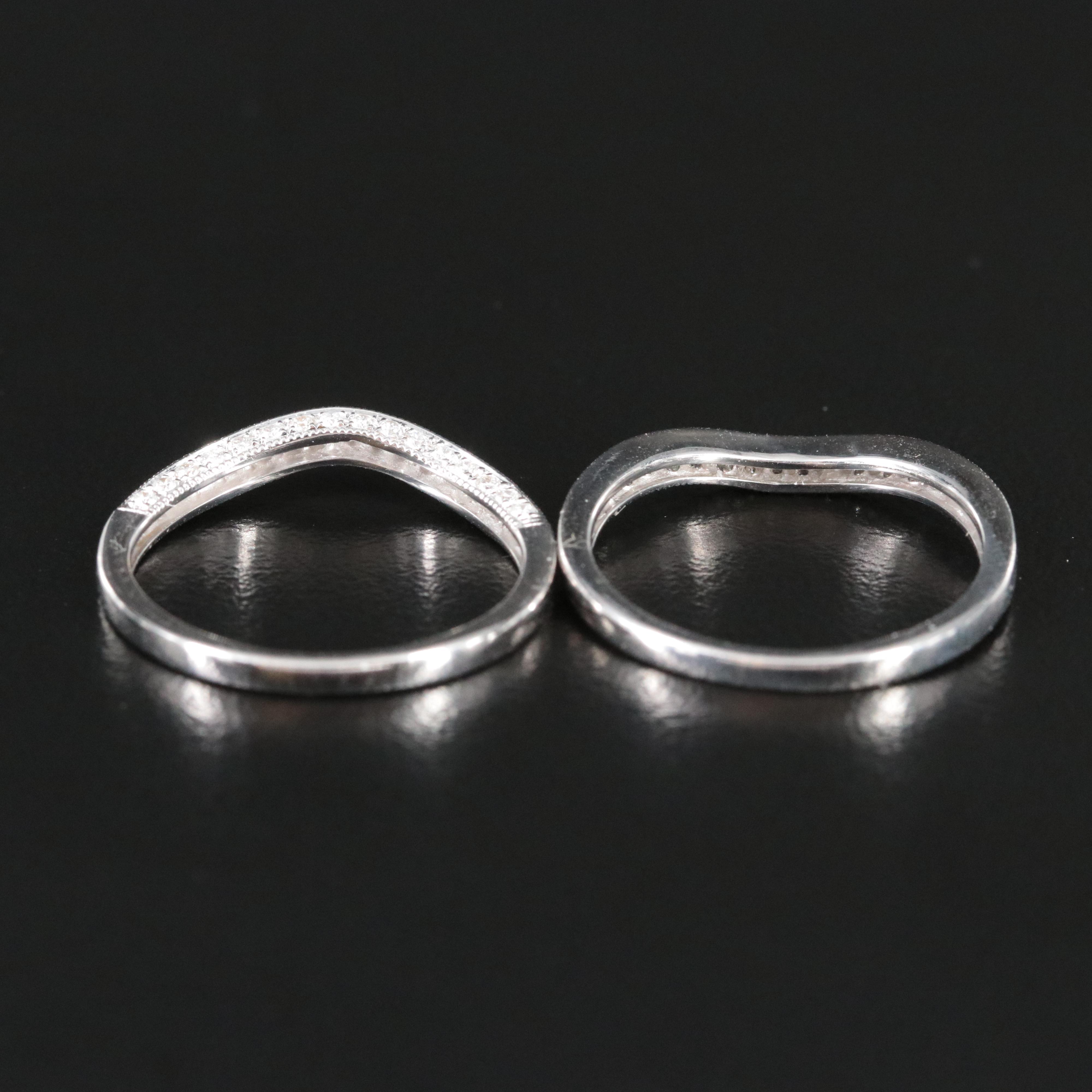 14K 0.50 CTW Diamond Contoured Bands