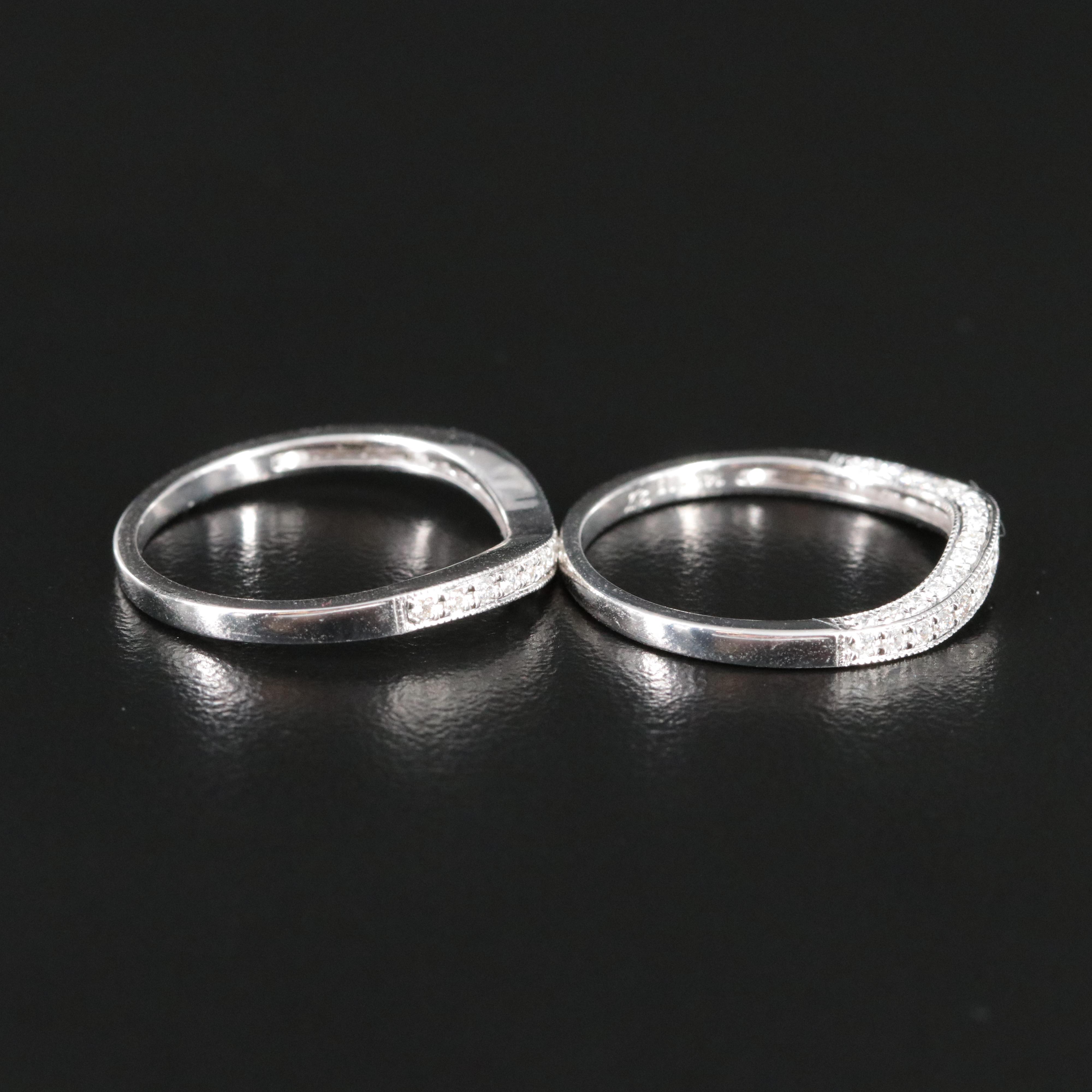 14K 0.50 CTW Diamond Contoured Bands