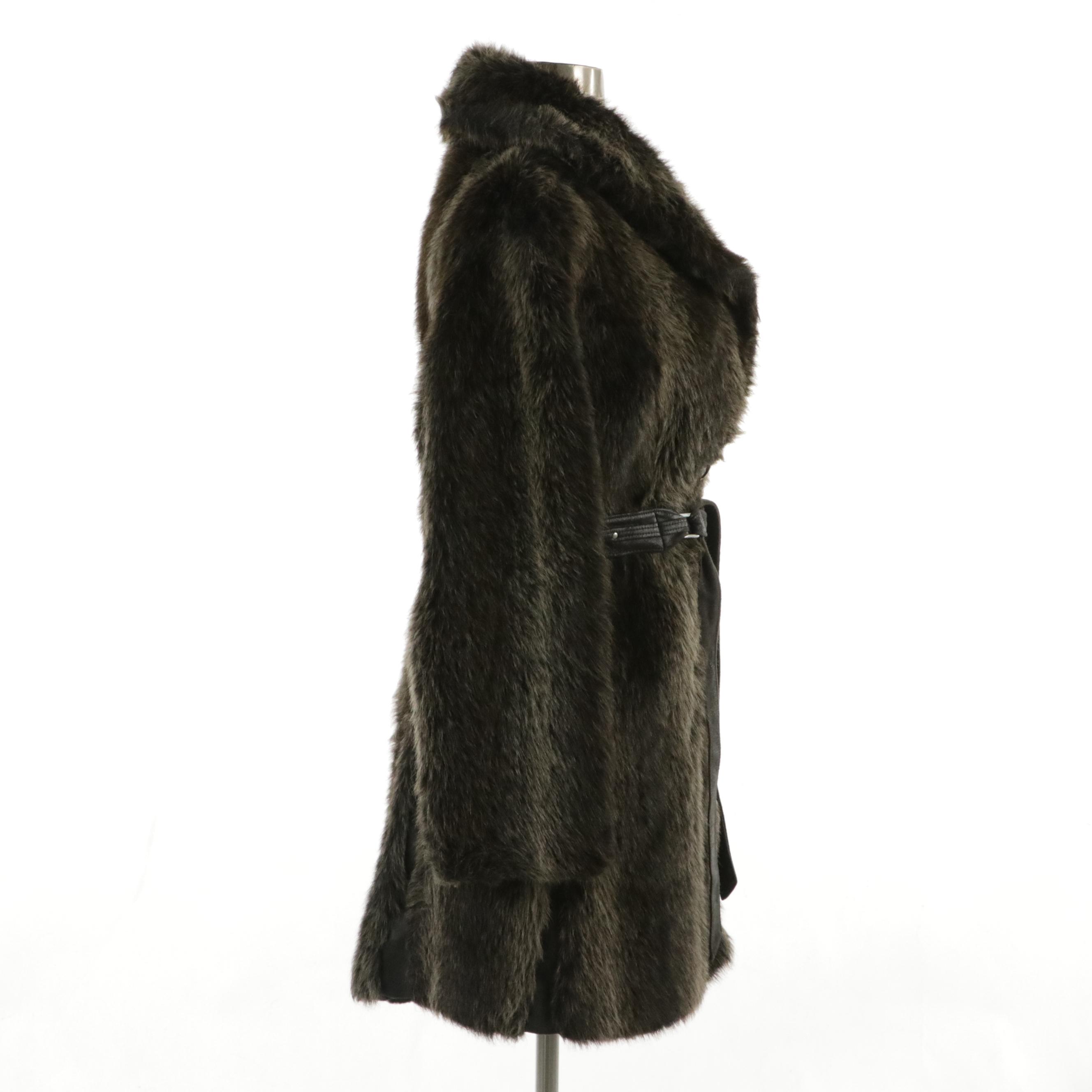 Russel Taylor Belted Faux Fur Coat