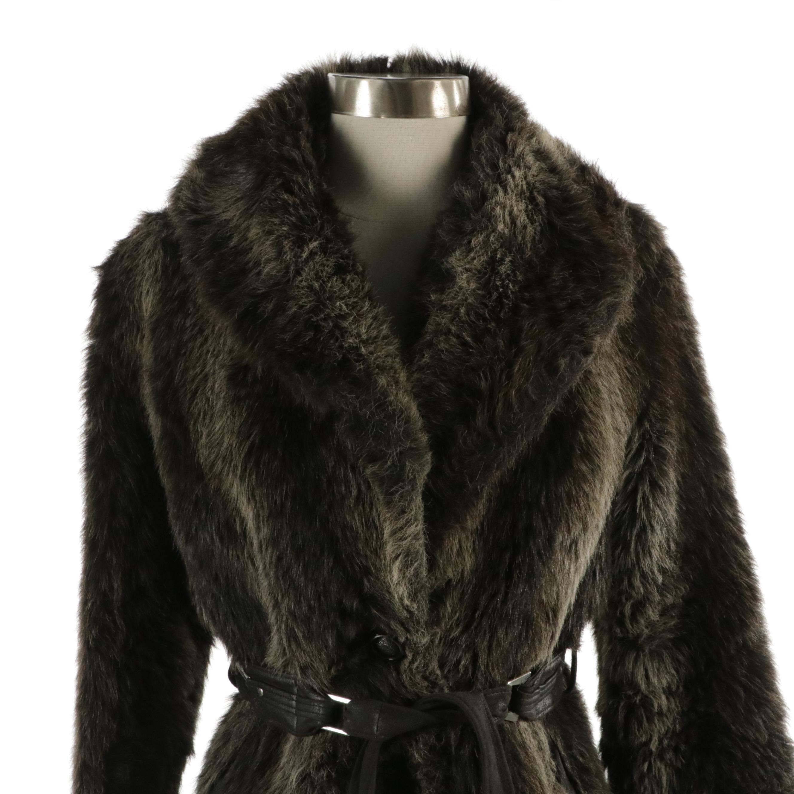 Russel Taylor Belted Faux Fur Coat