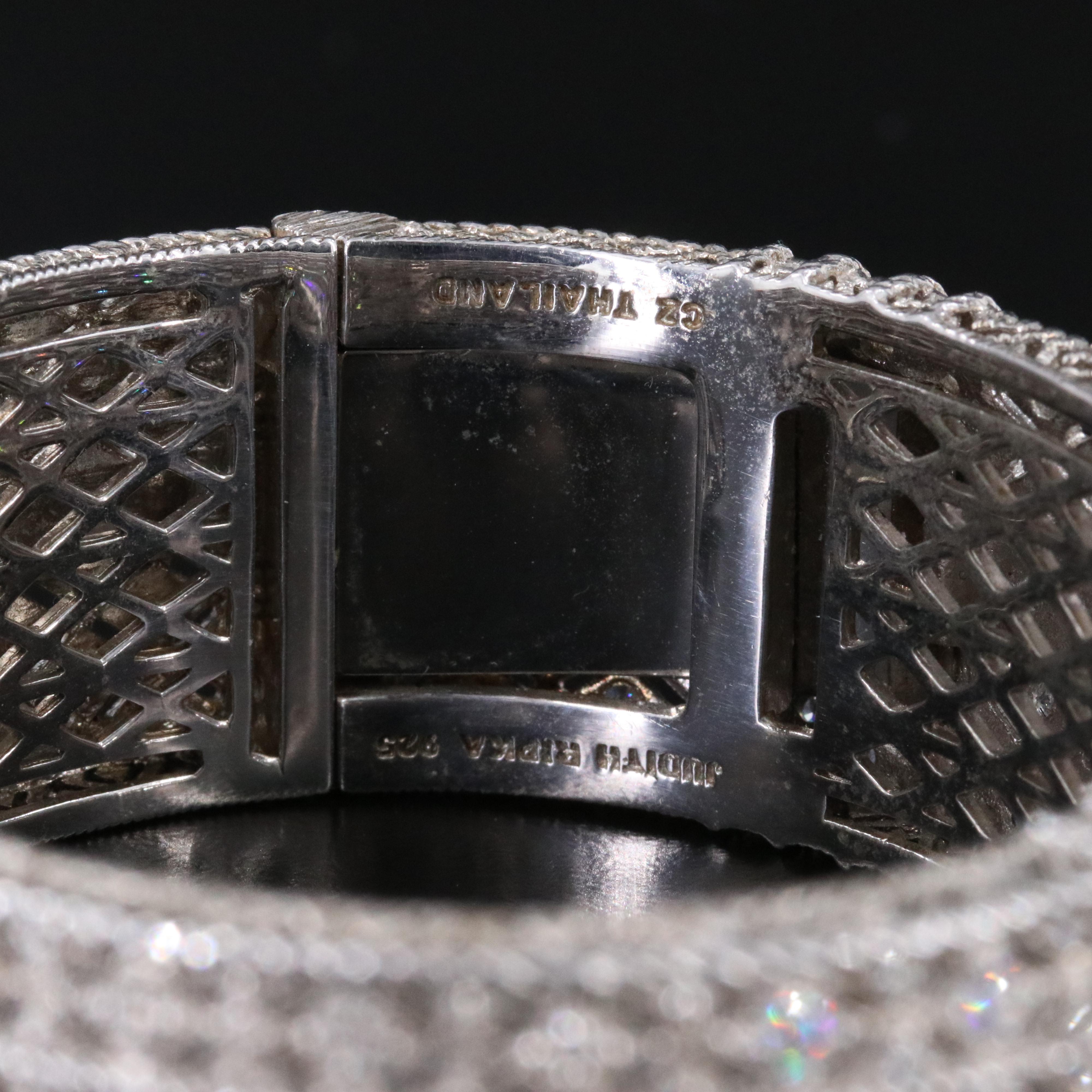 Judith Ripka Sterling Sapphire and Cubic Zirconia Kick Cuff Bracelet