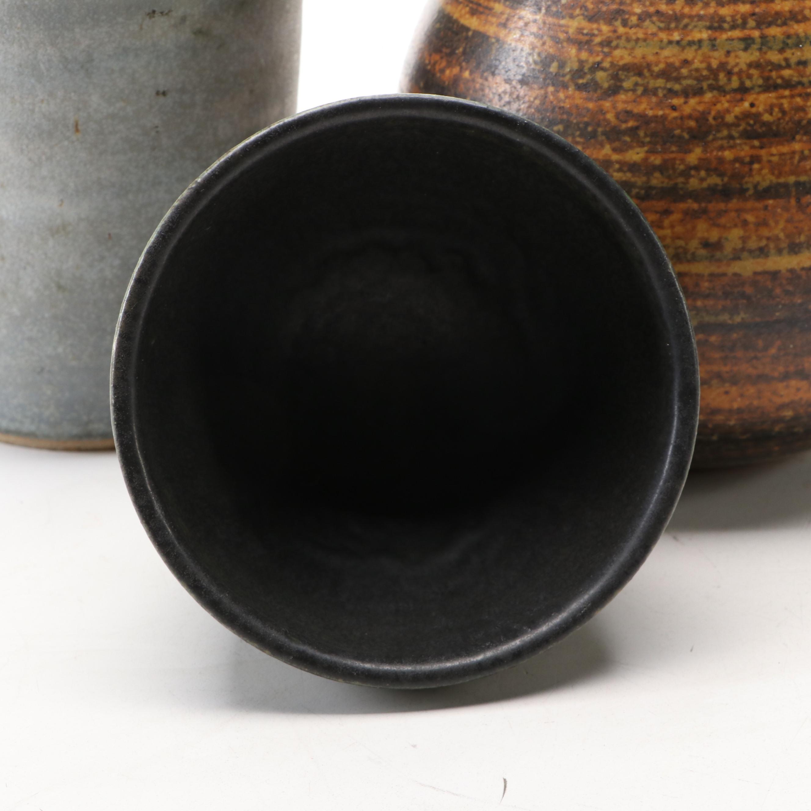 Camilla Garret Mid Century Modern Art Pottery Ceramic Vases and Bowl