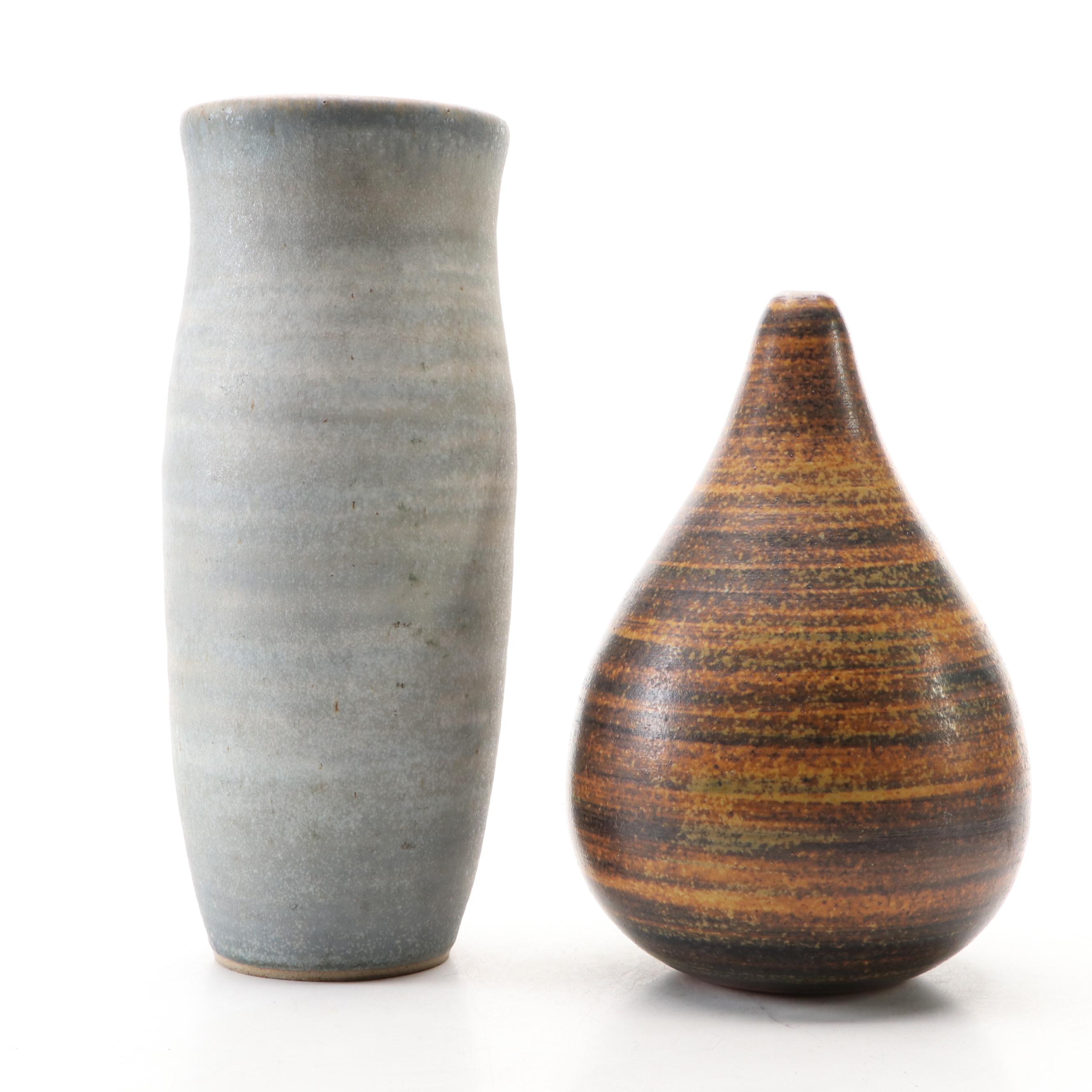 Camilla Garret Mid Century Modern Art Pottery Ceramic Vases and Bowl