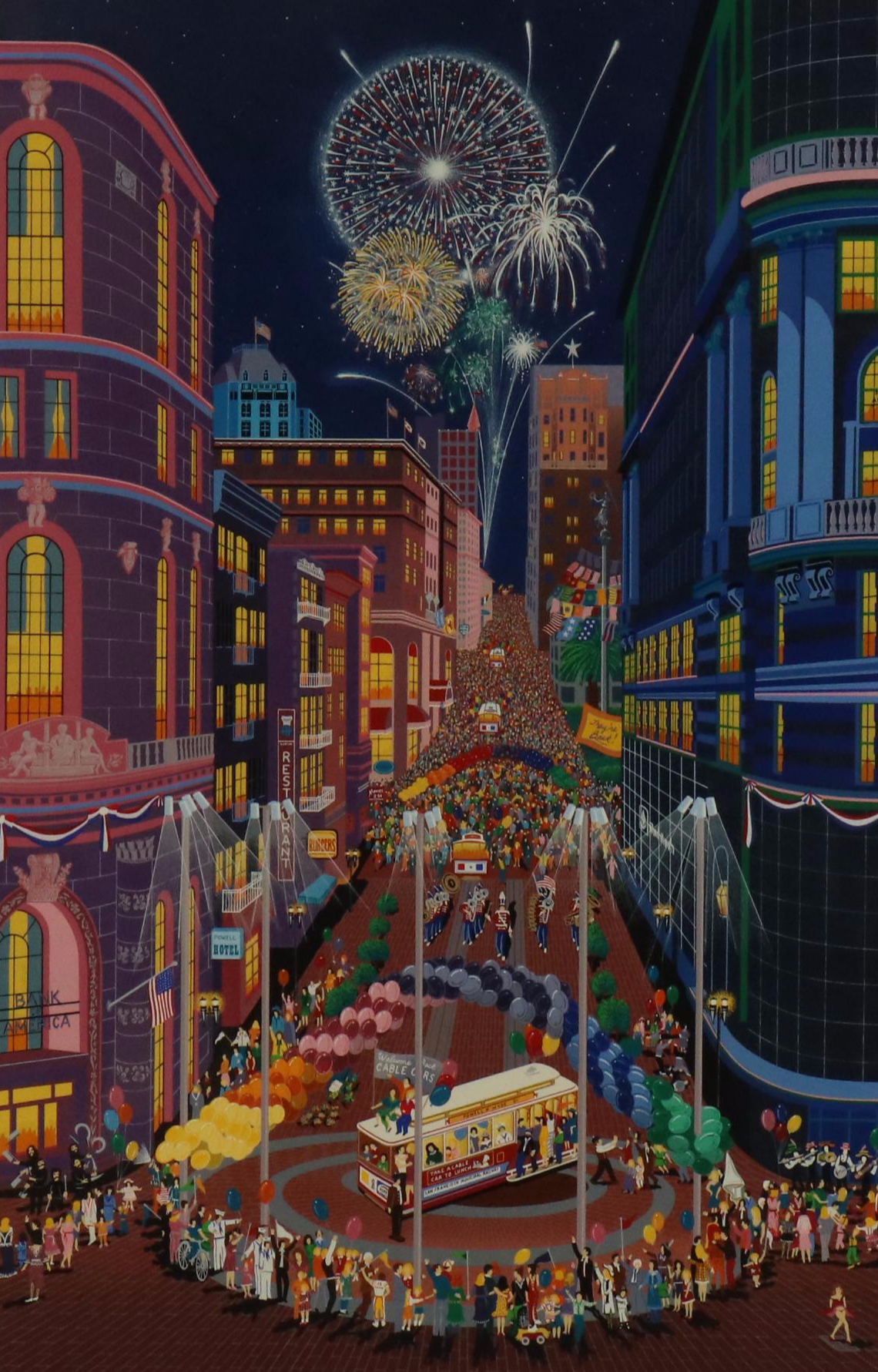 Melanie Taylor Kent Signed Serigraph "Return of the Cable Cars," 1985