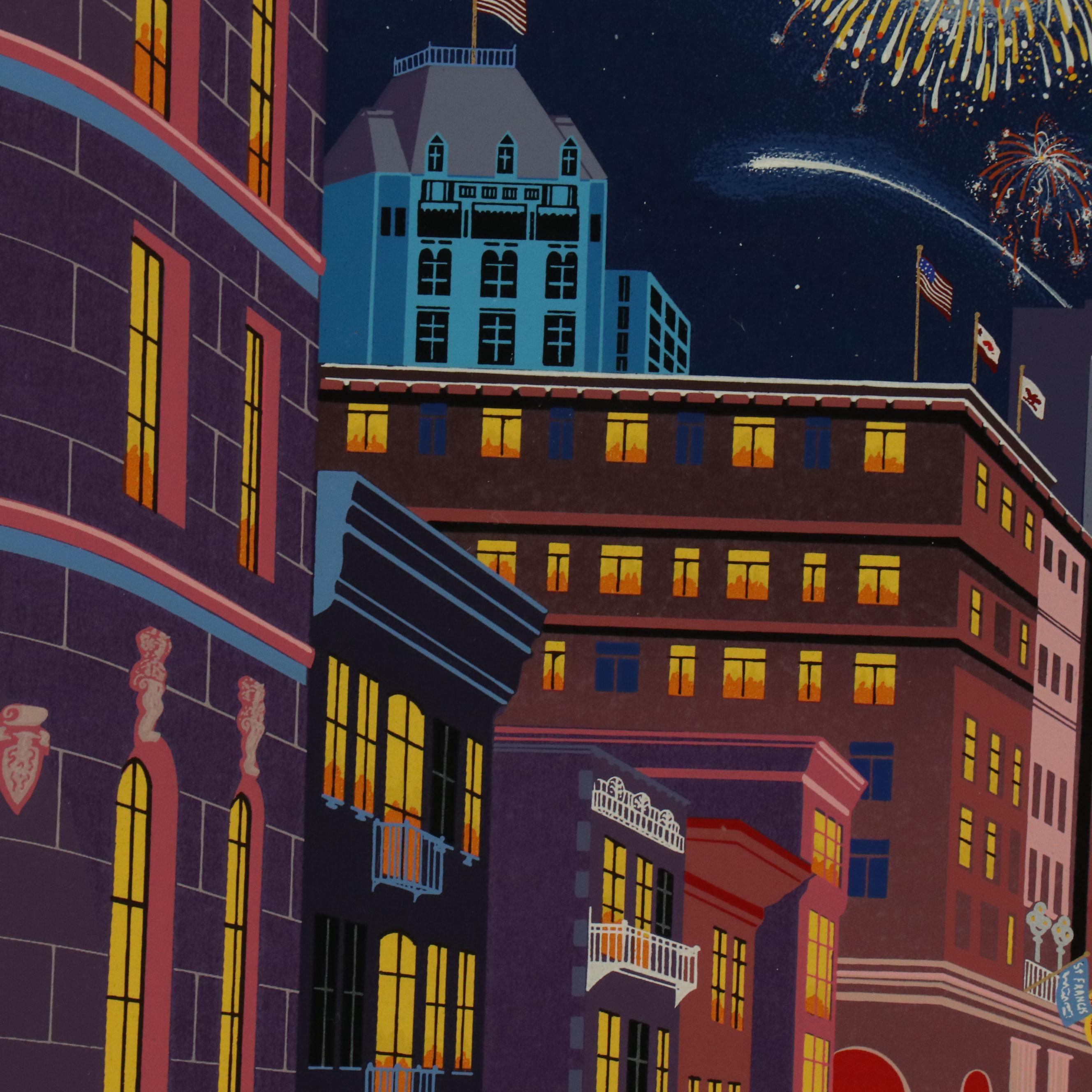 Melanie Taylor Kent Signed Serigraph "Return of the Cable Cars," 1985