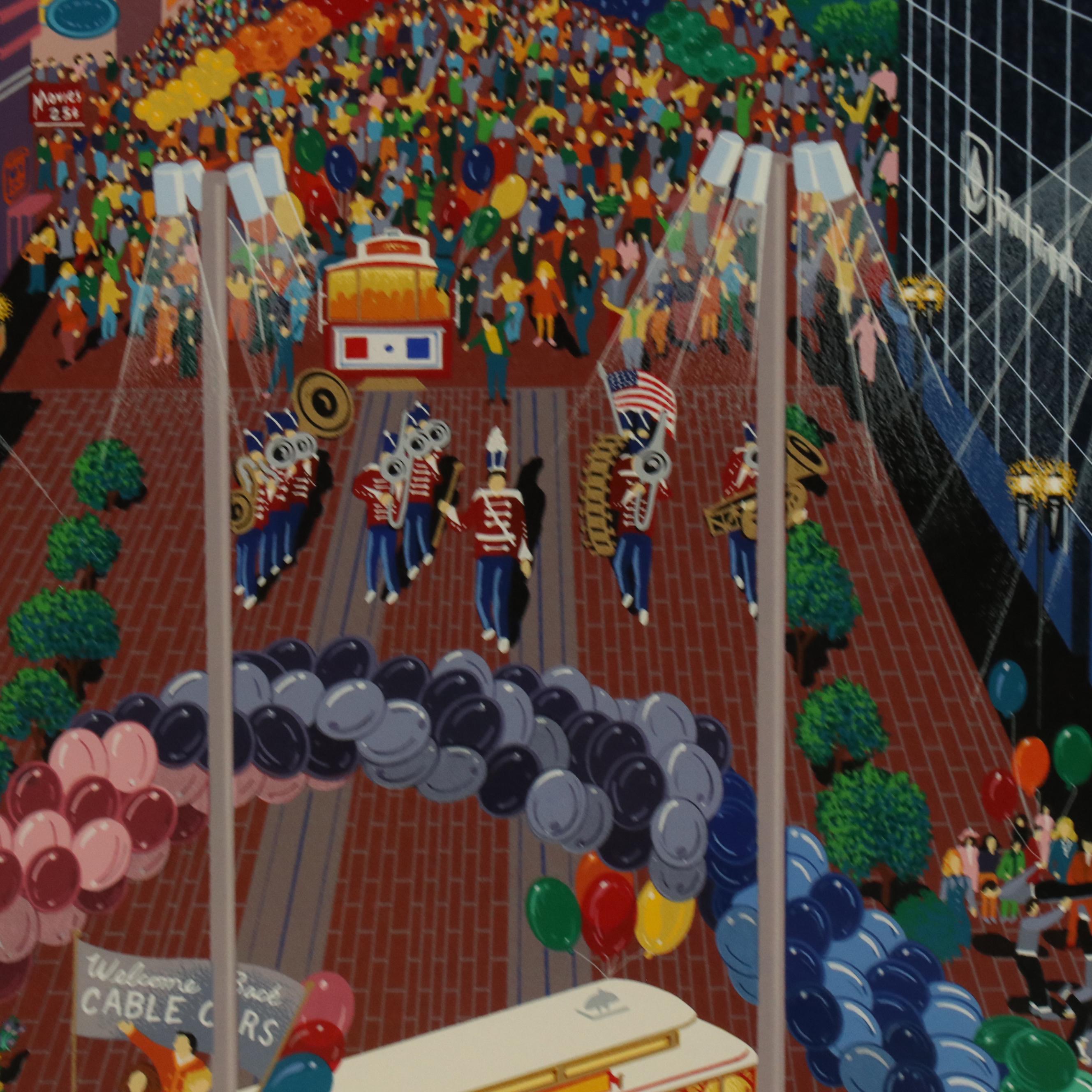 Melanie Taylor Kent Signed Serigraph "Return of the Cable Cars," 1985